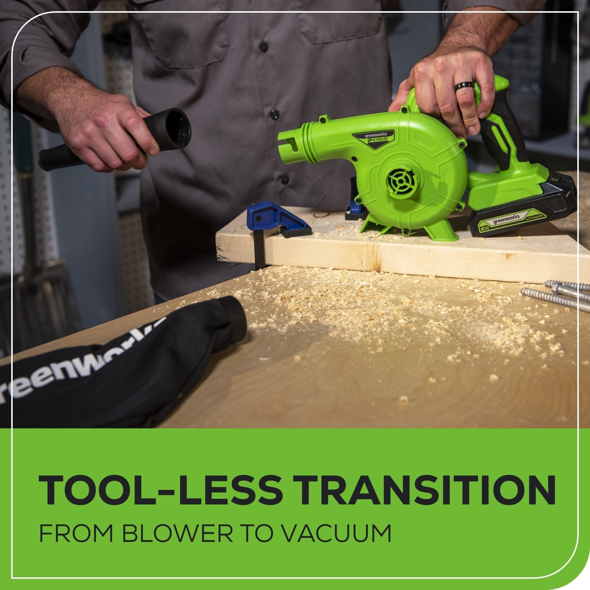 24V 90 CFM Shop Blower w/ 2.0Ah USB Battery & Charger