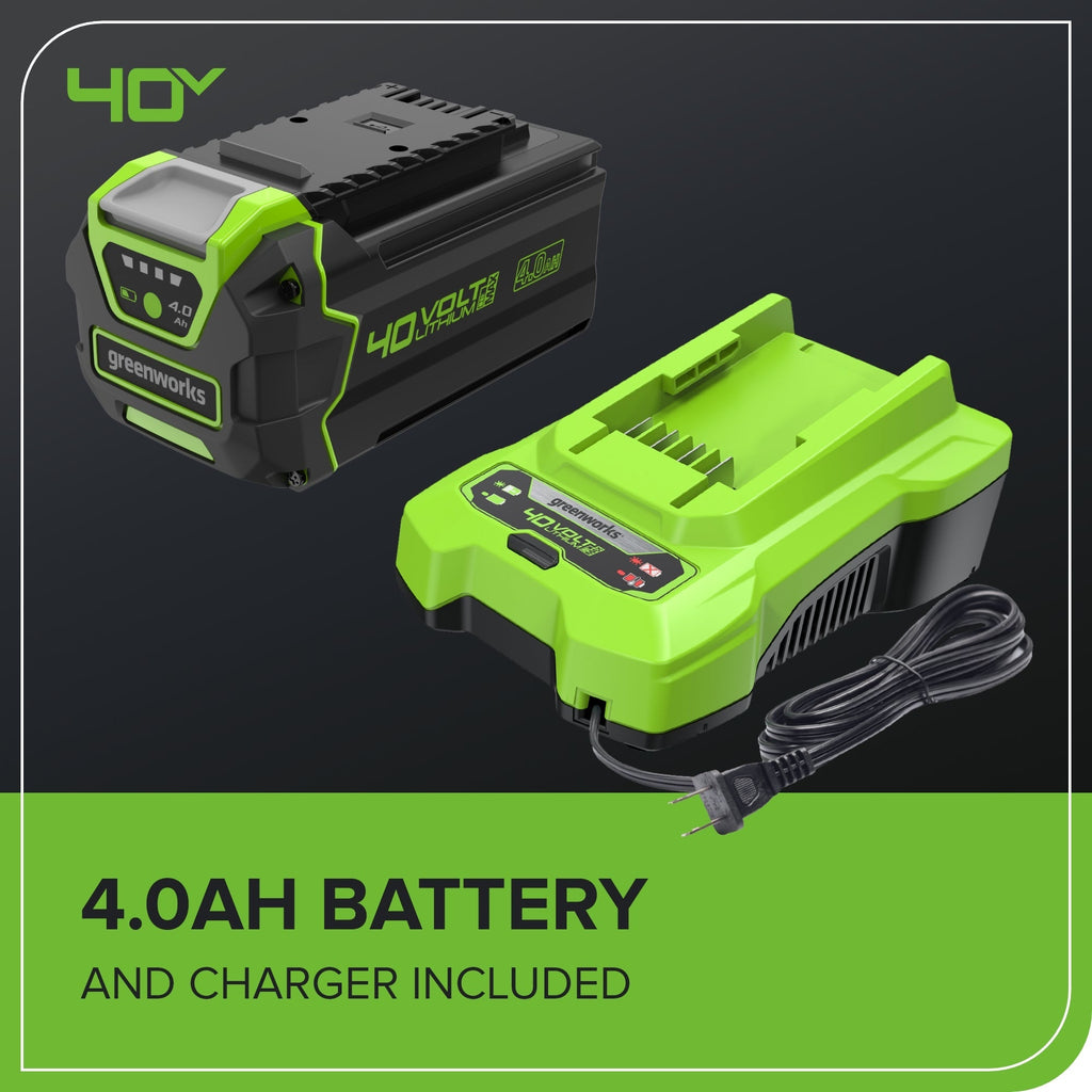 40V 550 CFM Cordless Battery Leaf Blower w/ 4.0 Ah Battery & Charger