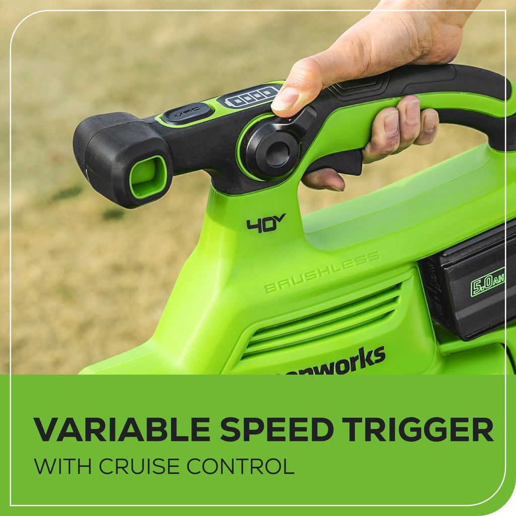 40V 505 CFM Cordless Battery Leaf Blower/Vacuum w/ 5.0Ah Battery & Charger