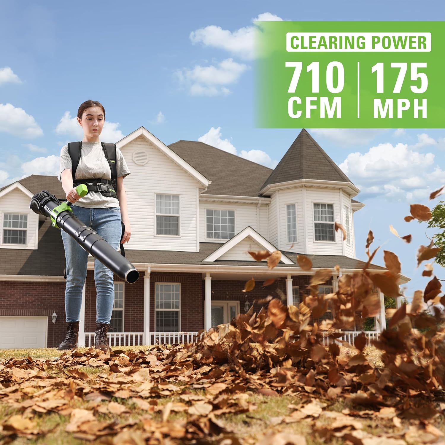 40V 710 CFM Cordless Battery Dual Port Backpack Blower w/ (2) 5.0Ah Battery & Charger