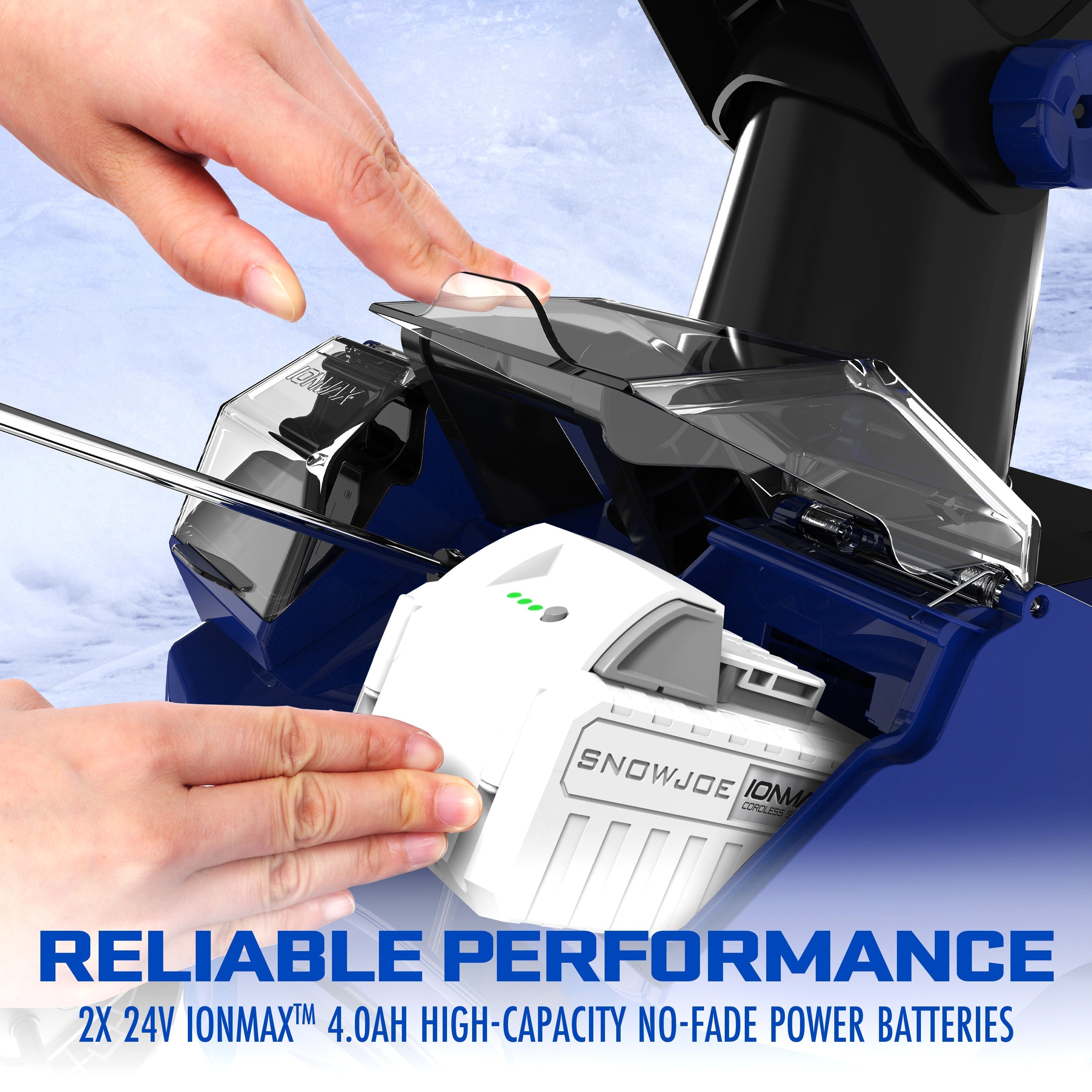 Snow Joe 24V-X2-SB18 48-Volt* IONMAX Cordless Snow Blower Kit | 18-Inch | W/ 2 x 4.0-Ah Batteries + Charger