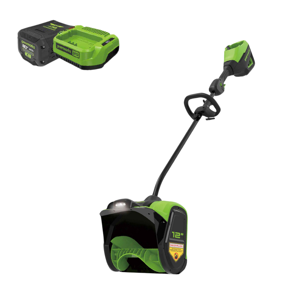 80V 12" Cordless Battery LED Snow Shovel w/ 2.0Ah Battery & Charger