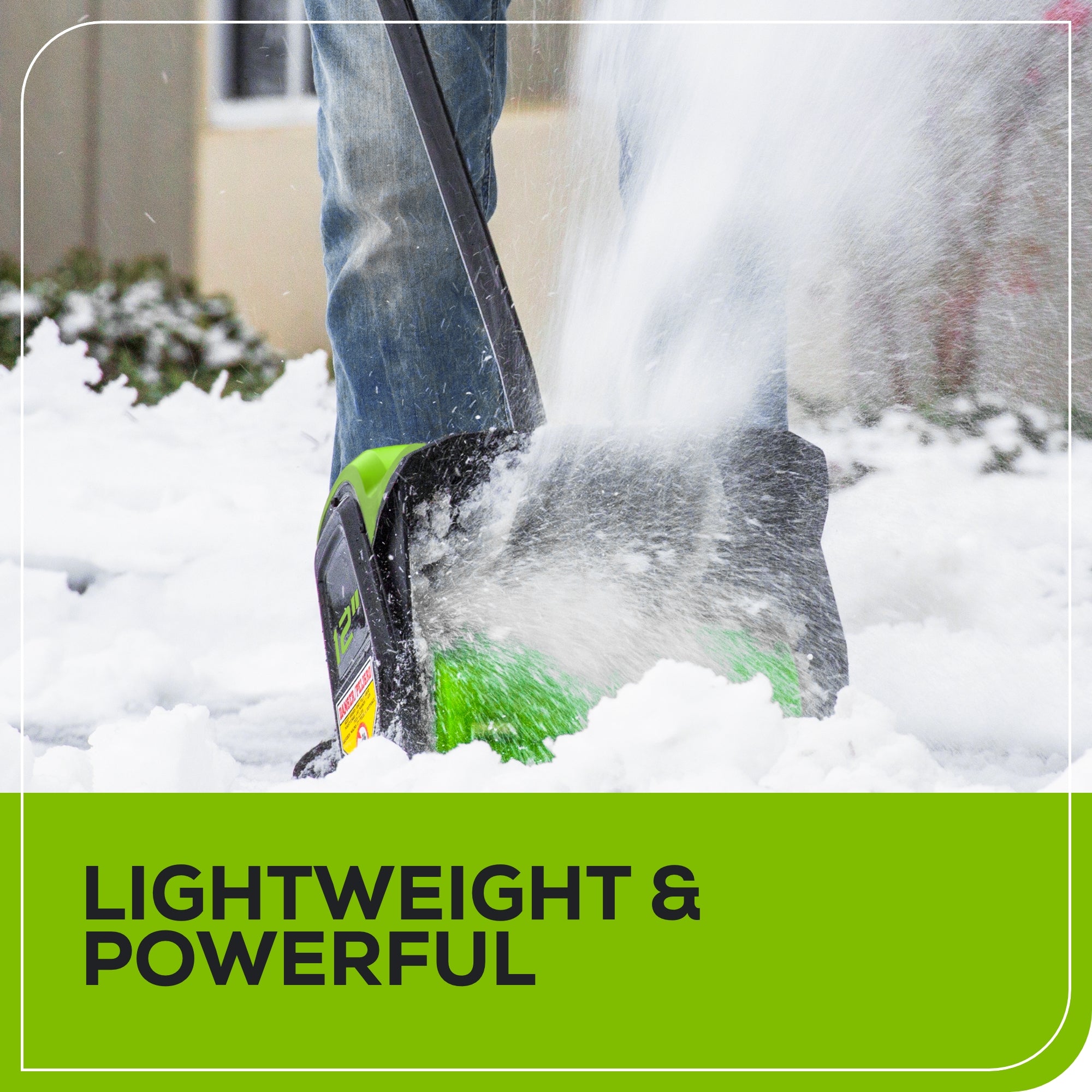 48V (24V x 2)  12" Cordless Battery Snow Shovel w/ (2)4.0Ah Battery & Dual Port Charger