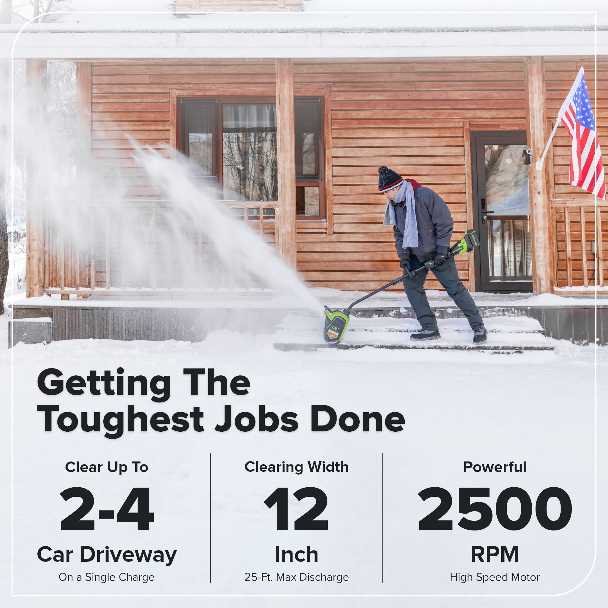 40V 12" Cordless Battery LED Snow Shovel w/ 4.0Ah Battery & Charger