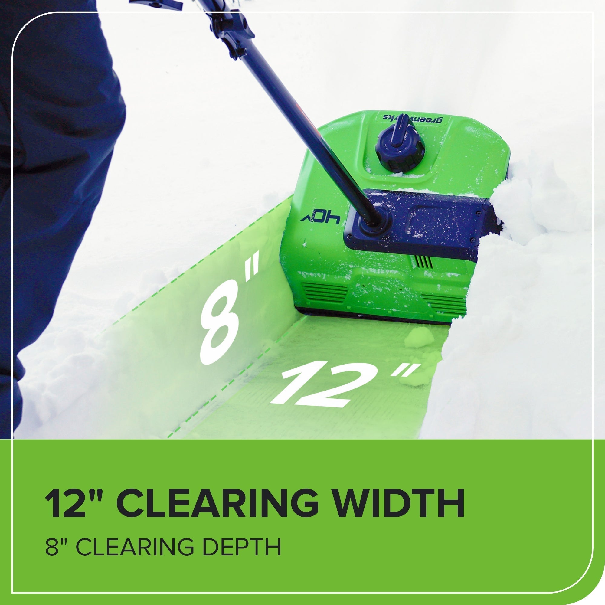 40V 12" Cordless Battery LED Snow Shovel w/ Directional Vanes, 4.0Ah Battery and Charger