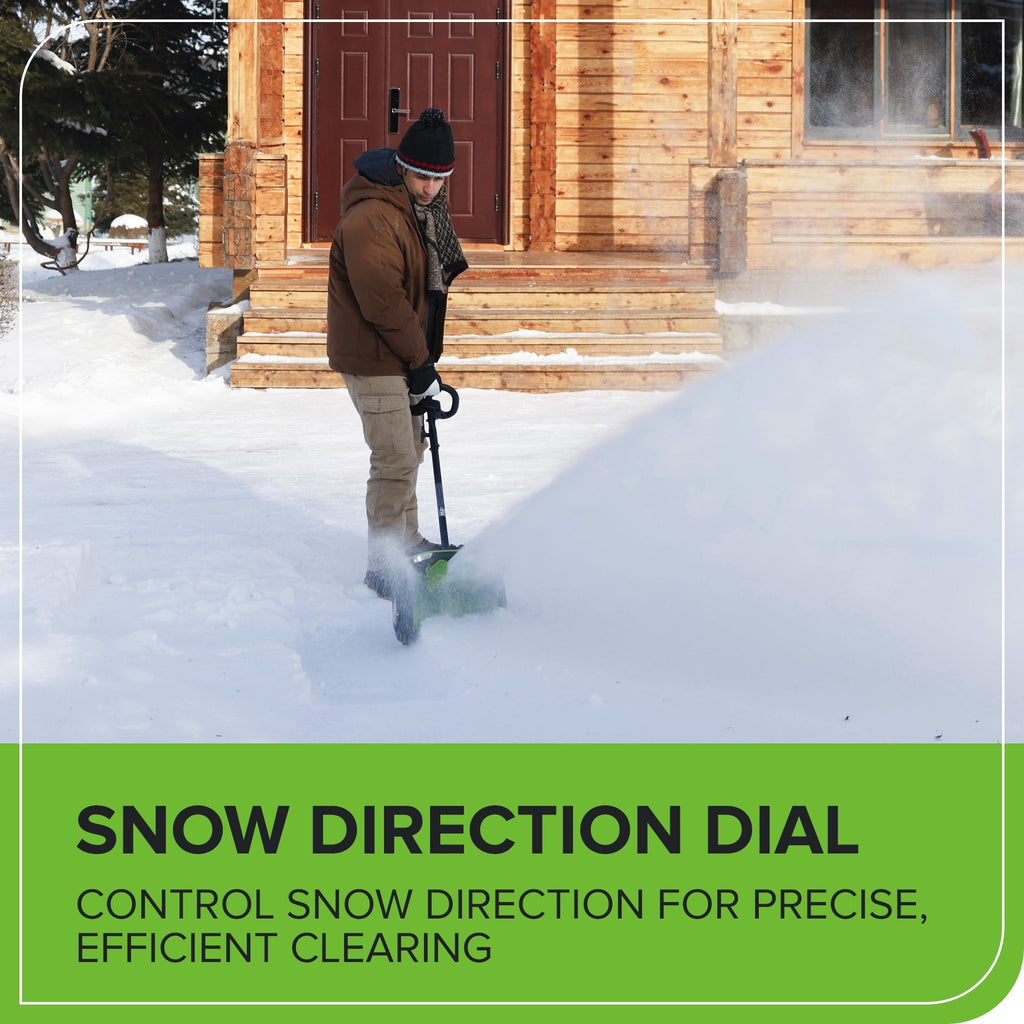 40V 12" Cordless Battery LED Snow Shovel w/ Directional Vanes, 4.0Ah Battery and Charger