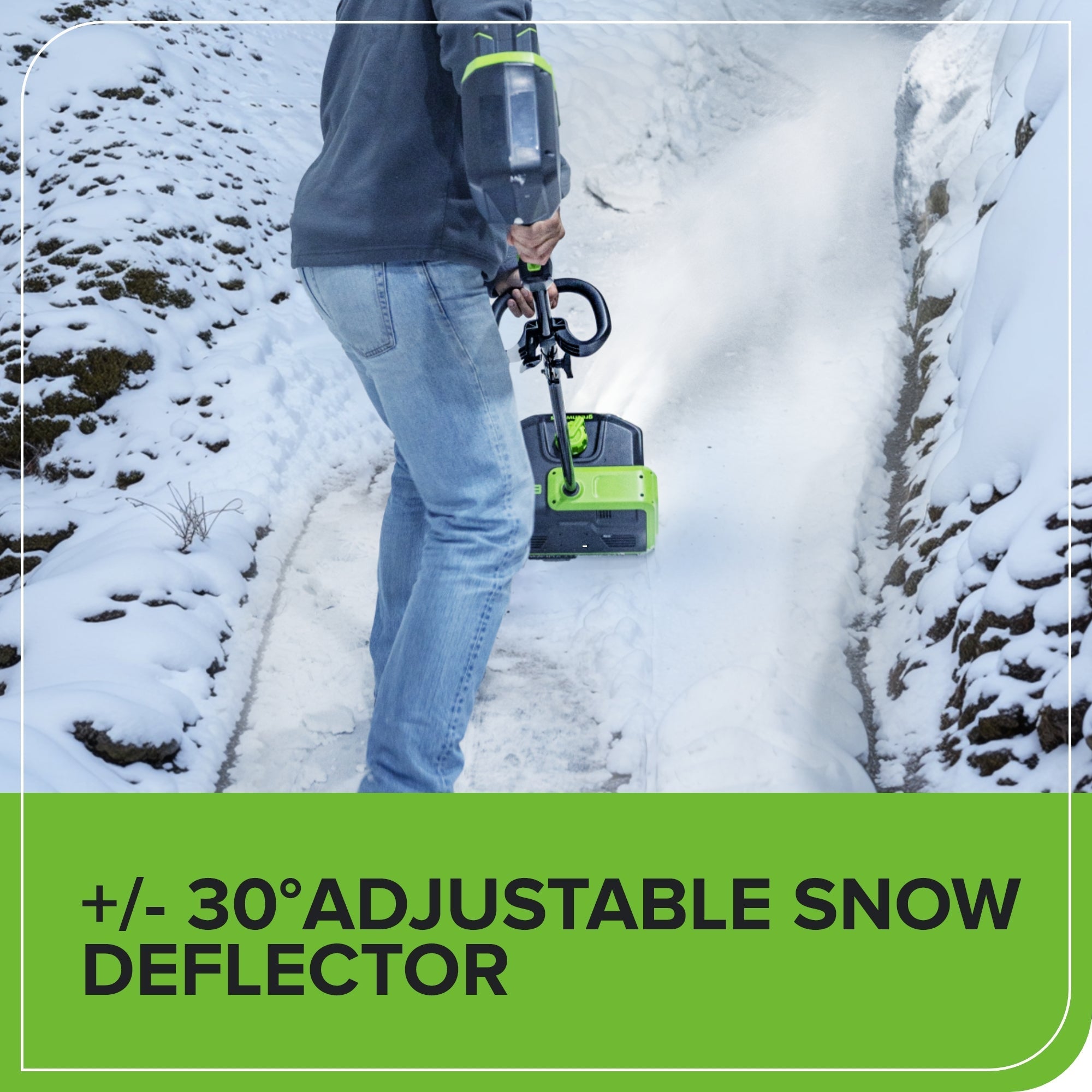 80V 12" Cordless Battery LED Snow Shovel w/ Directional Vanes (Tool Only)