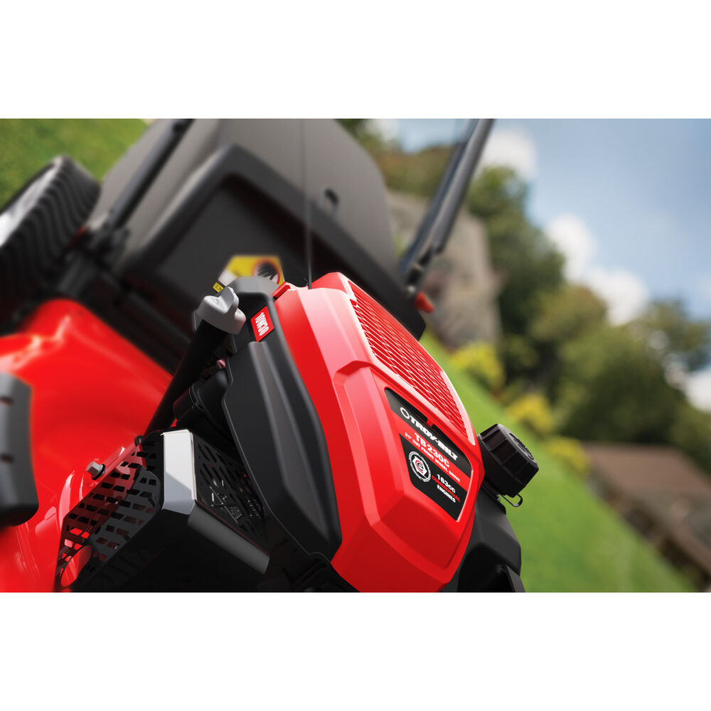 Troy Bilt TB230C | High-Wheel Self-Propelled Mower |Commercial 163cc Troy-Bilt Engine | 11" Rear Wheels | 3-in-1 Deck | Variable Speed FWD
