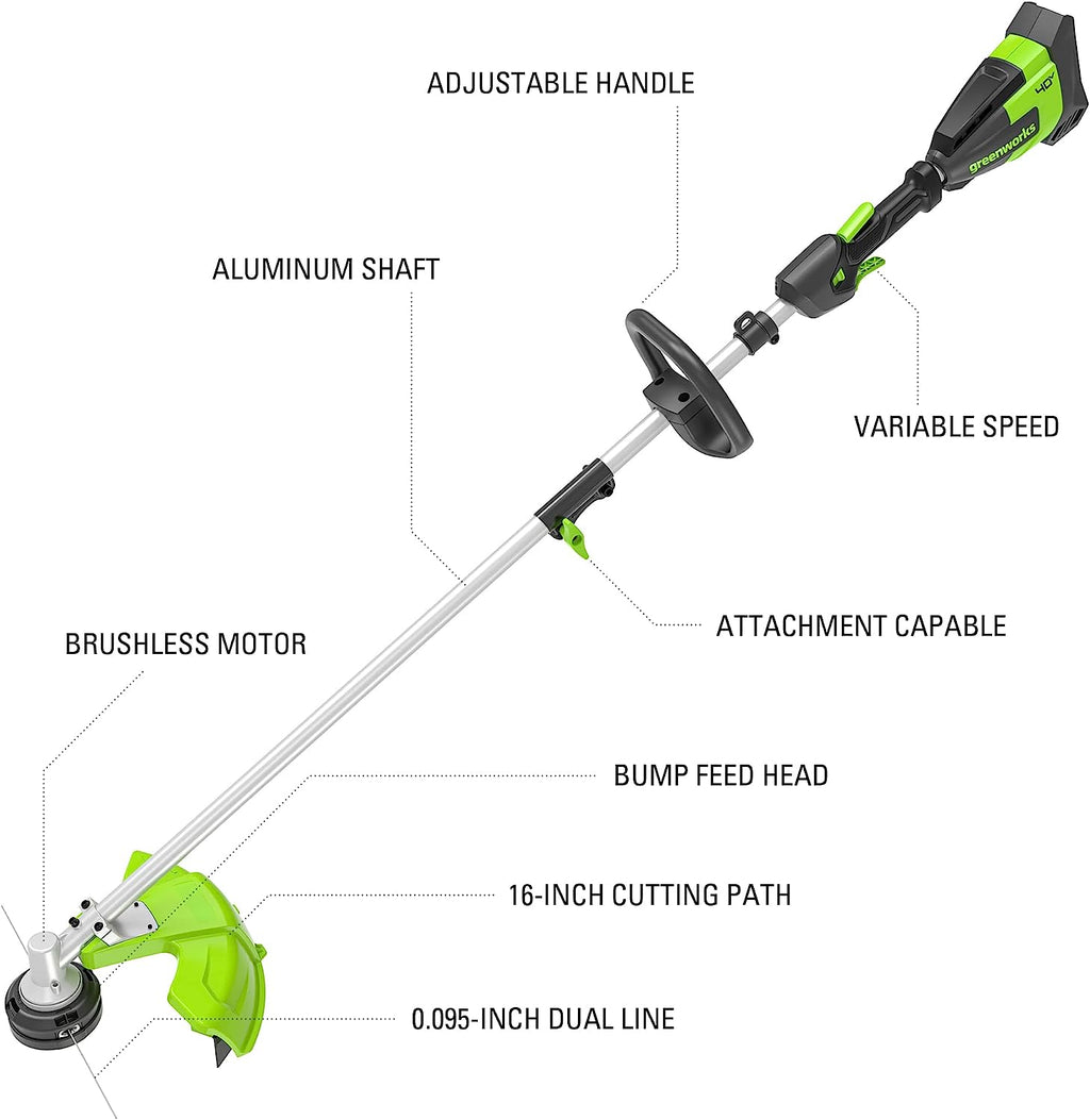 40V 550 CFM Cordless Battery Leaf Blower and 16"  Attachment Capable String Trimmer Combo Kit w/ 4Ah Battery and Charger