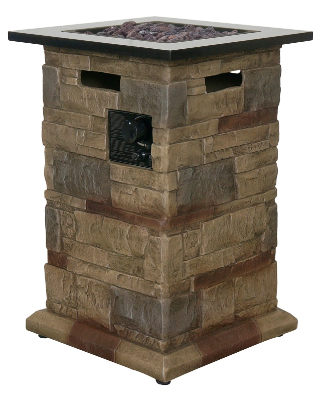 Seasonal Trends 52073 Morgan Hill Fire Column, 19.5 in OAW, 19.5 in OAD, 29..75 in OAH, Square, Propane