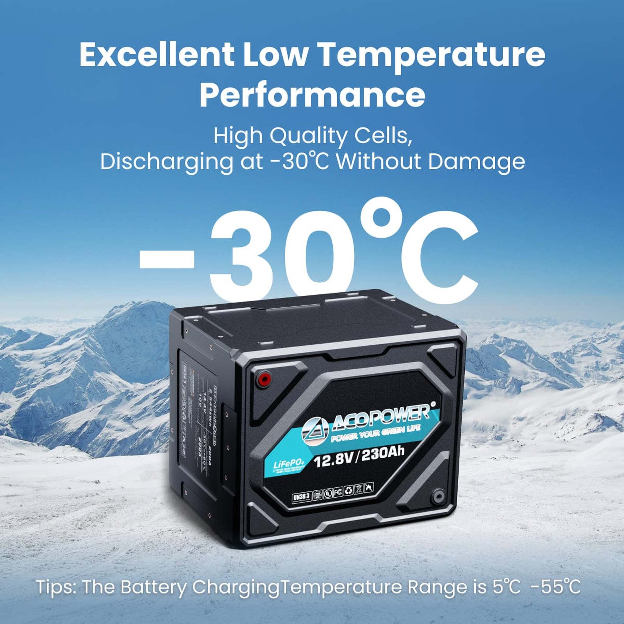 ACOPower | Li-Cube Stable Lithium RV Battery - 100Ah/230Ah