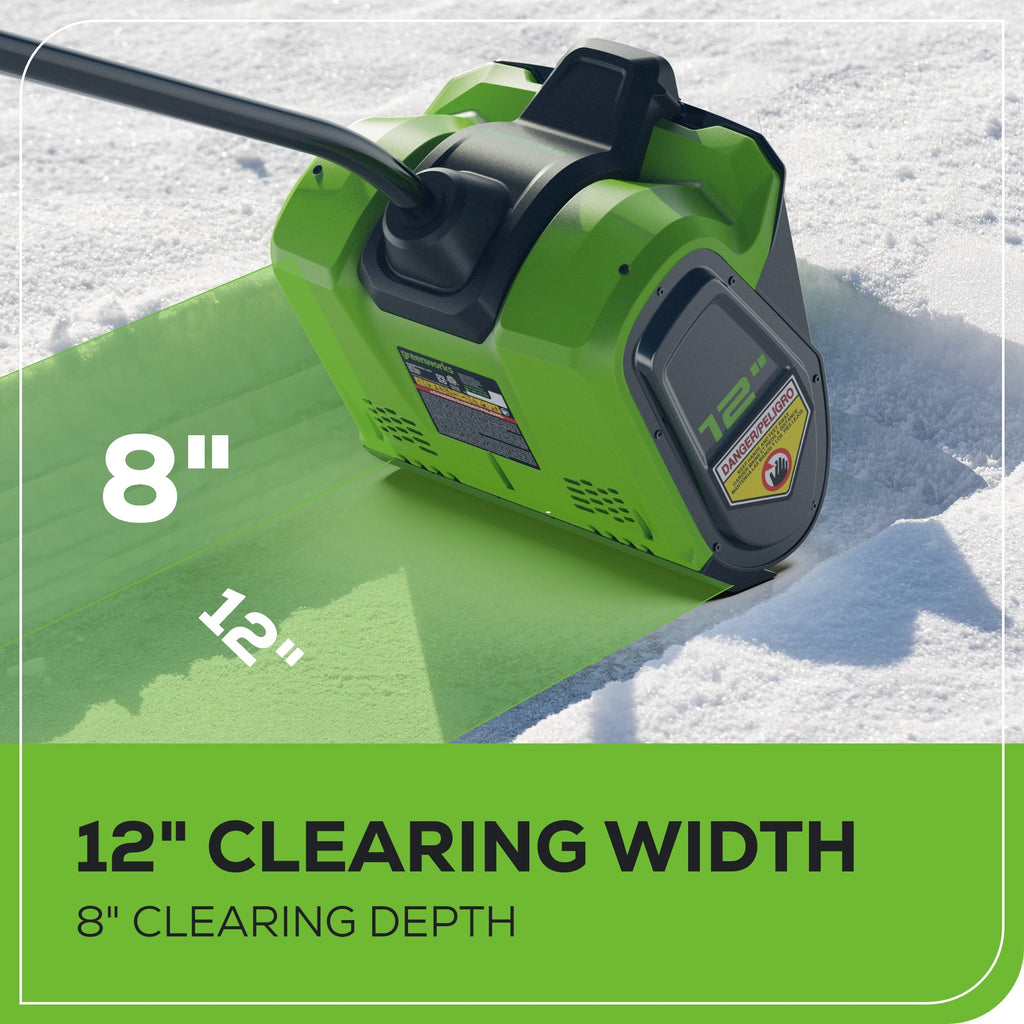 80V 12" Cordless Battery LED Snow Shovel w/ 2.0Ah Battery & Charger