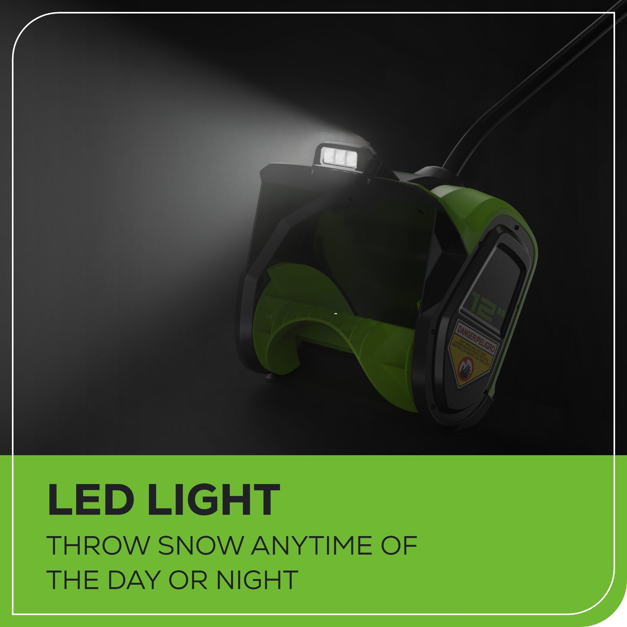 80V 12" Cordless Battery LED Snow Shovel w/ 2.0Ah Battery & Charger