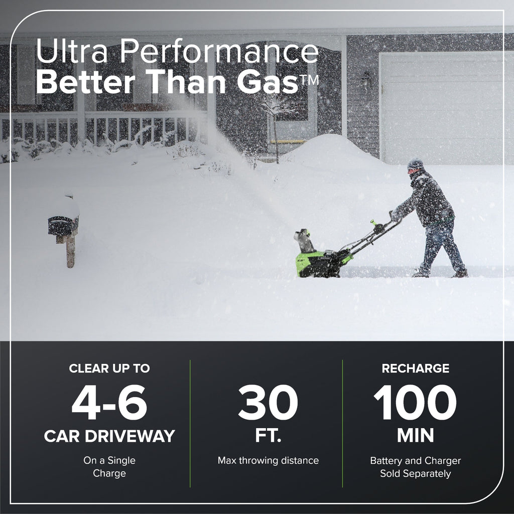 60V 22" Cordless Battery Single-Stage Snow Blower w/ Two (2) 5.0 Ah Batteries & Dual-Port Charger