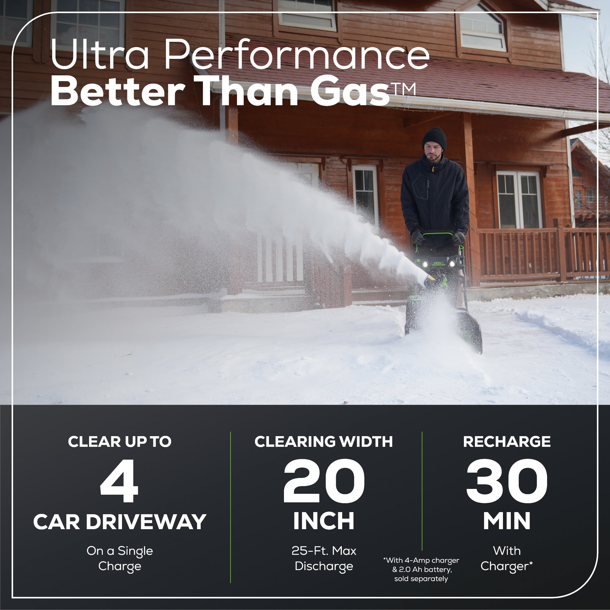 80V 20" Cordless Battery Single-Stage Snow Blower (Tool Only)