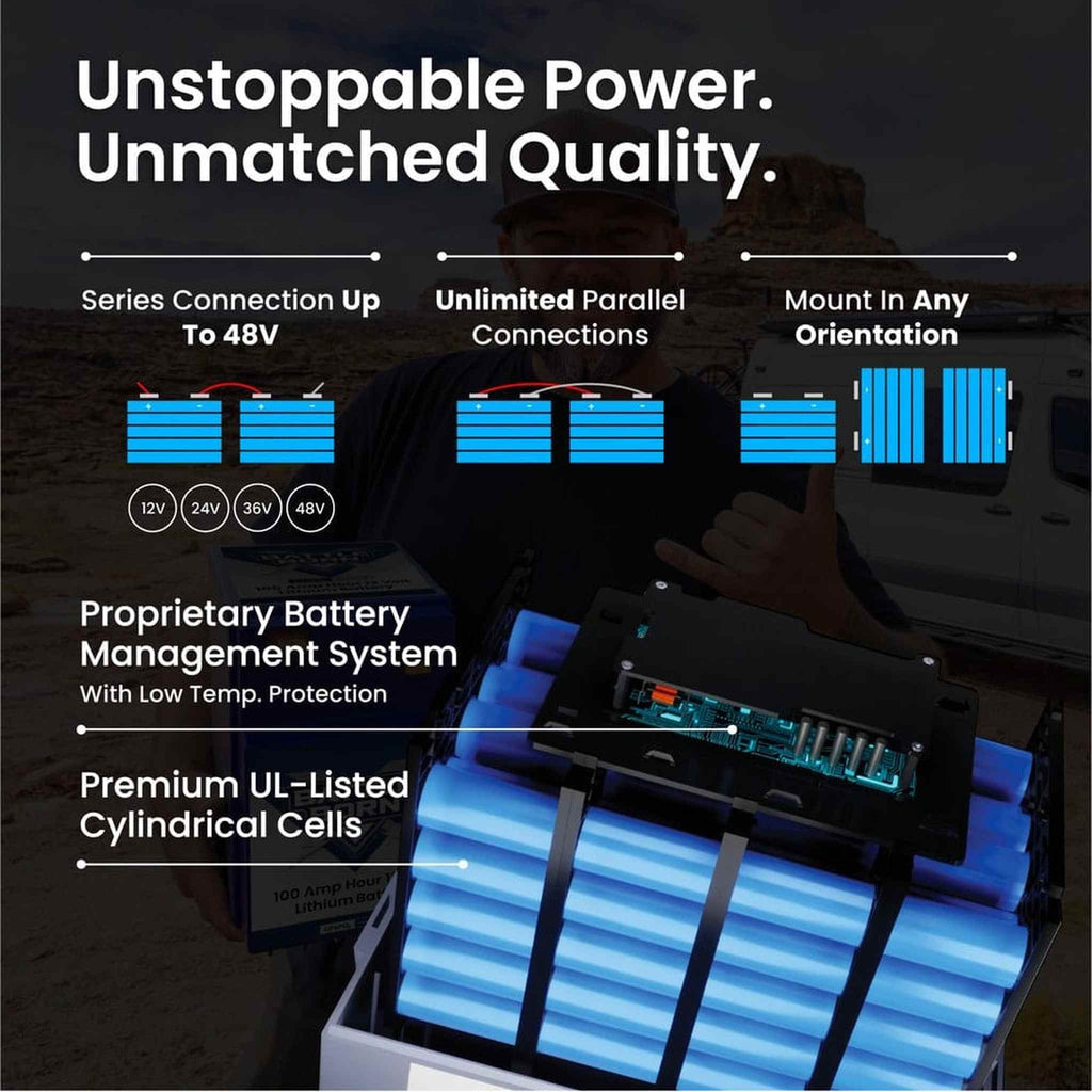 Battle Born Batteries | 100Ah 12V GC2 LiFePO4 Heated Battery Kit