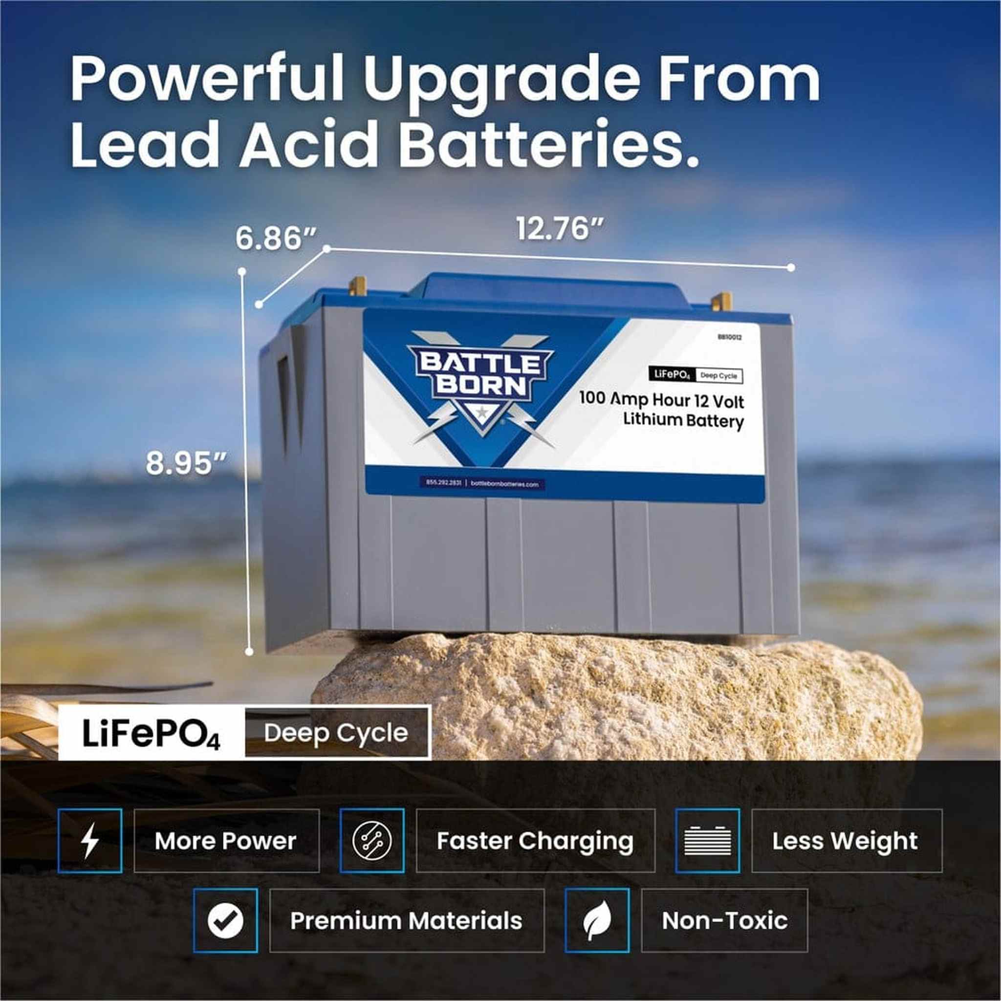 Battle Born Batteries | 100Ah 12V LiFePO4 Deep Cycle Battery
