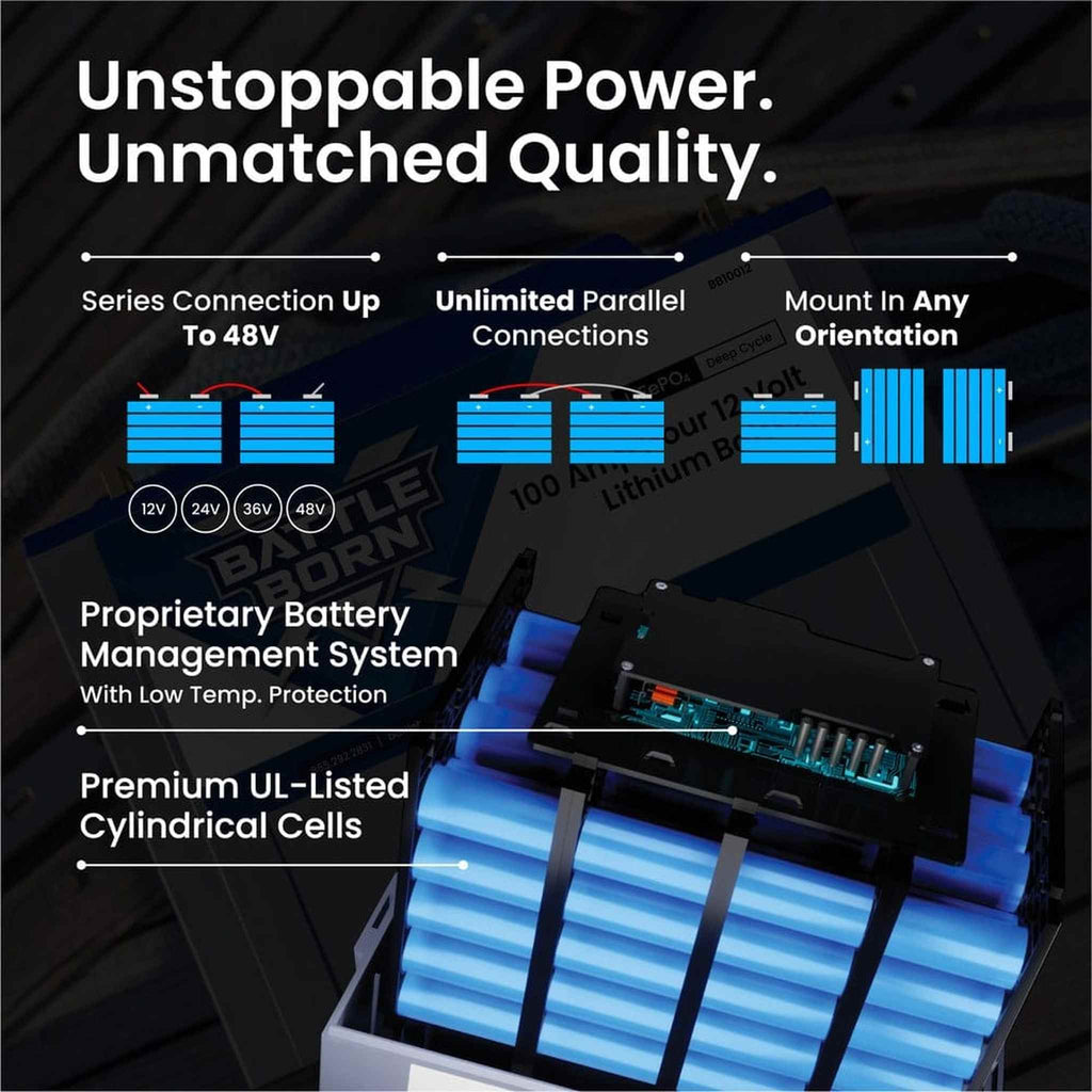 Battle Born Batteries | 100Ah 12V LiFePO4 Heated Battery Kit