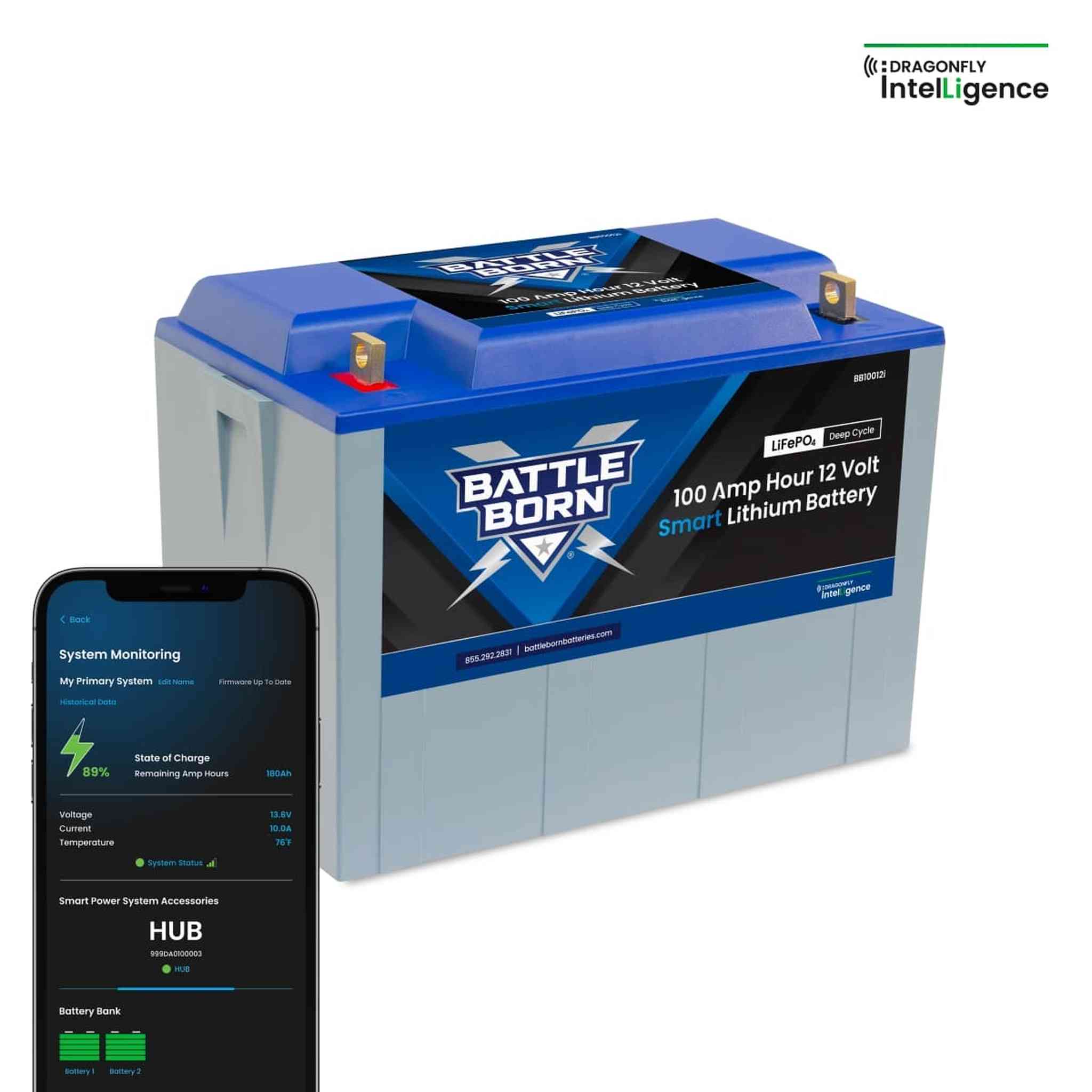 Battle Born Batteries | 100Ah 12V Smart LiFePO4 Deep Cycle Battery