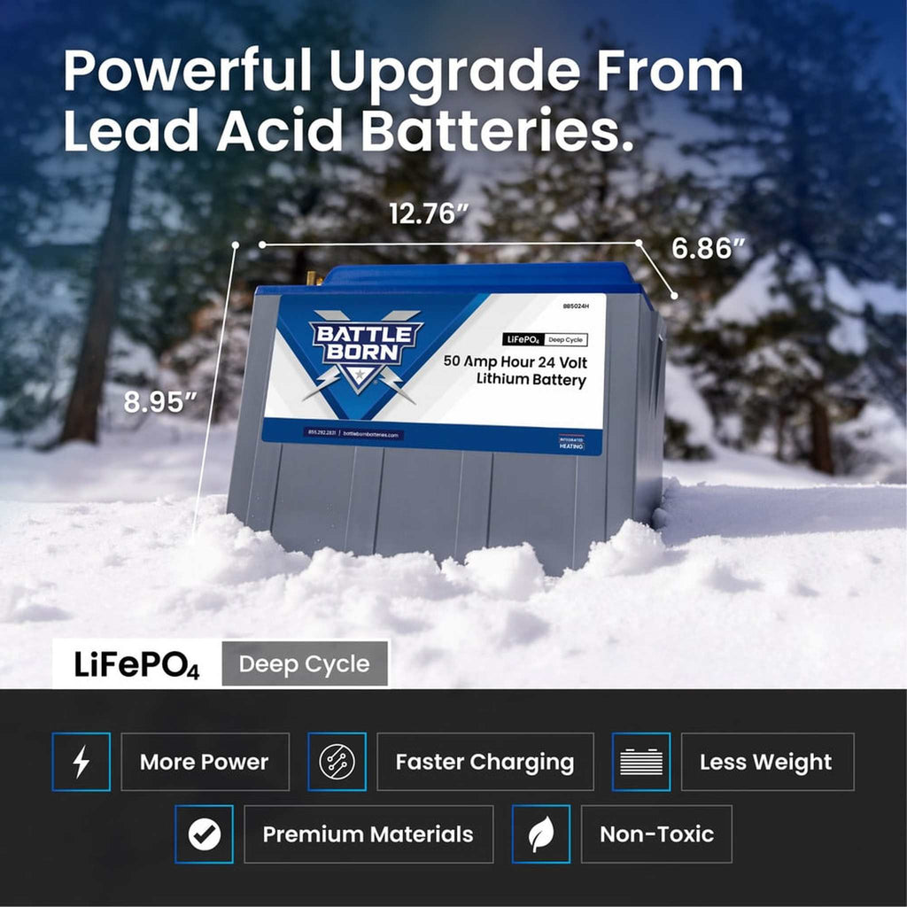 Battle Born Batteries | 50Ah 24V LiFePO4 Deep Cycle Battery