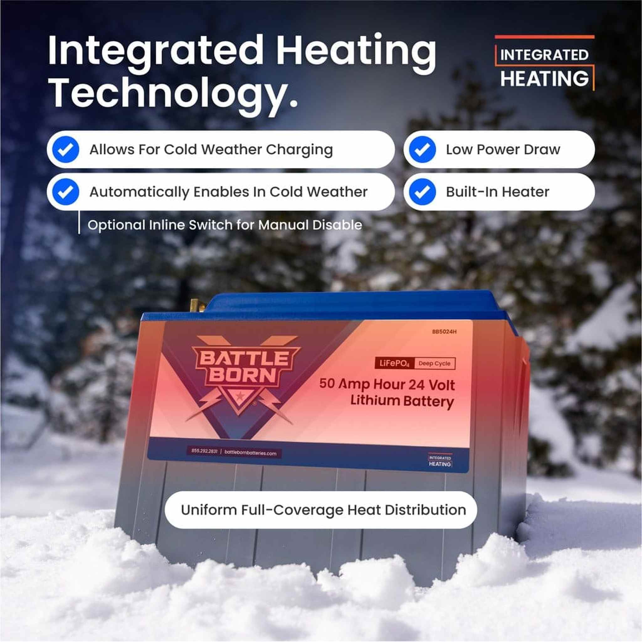 Battle Born Batteries | 50Ah 24V LiFePO4 Heated Battery Kit