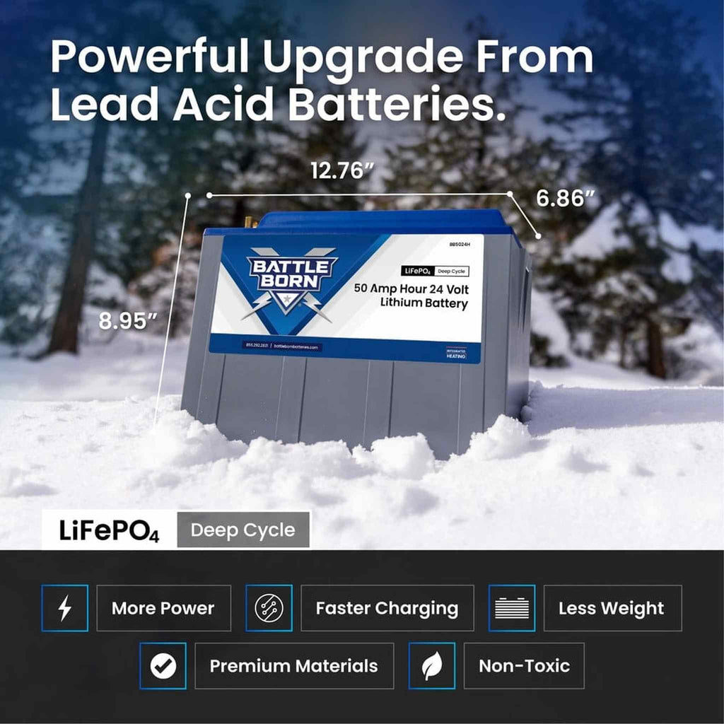 Battle Born Batteries | 50Ah 24V LiFePO4 Heated Battery Kit