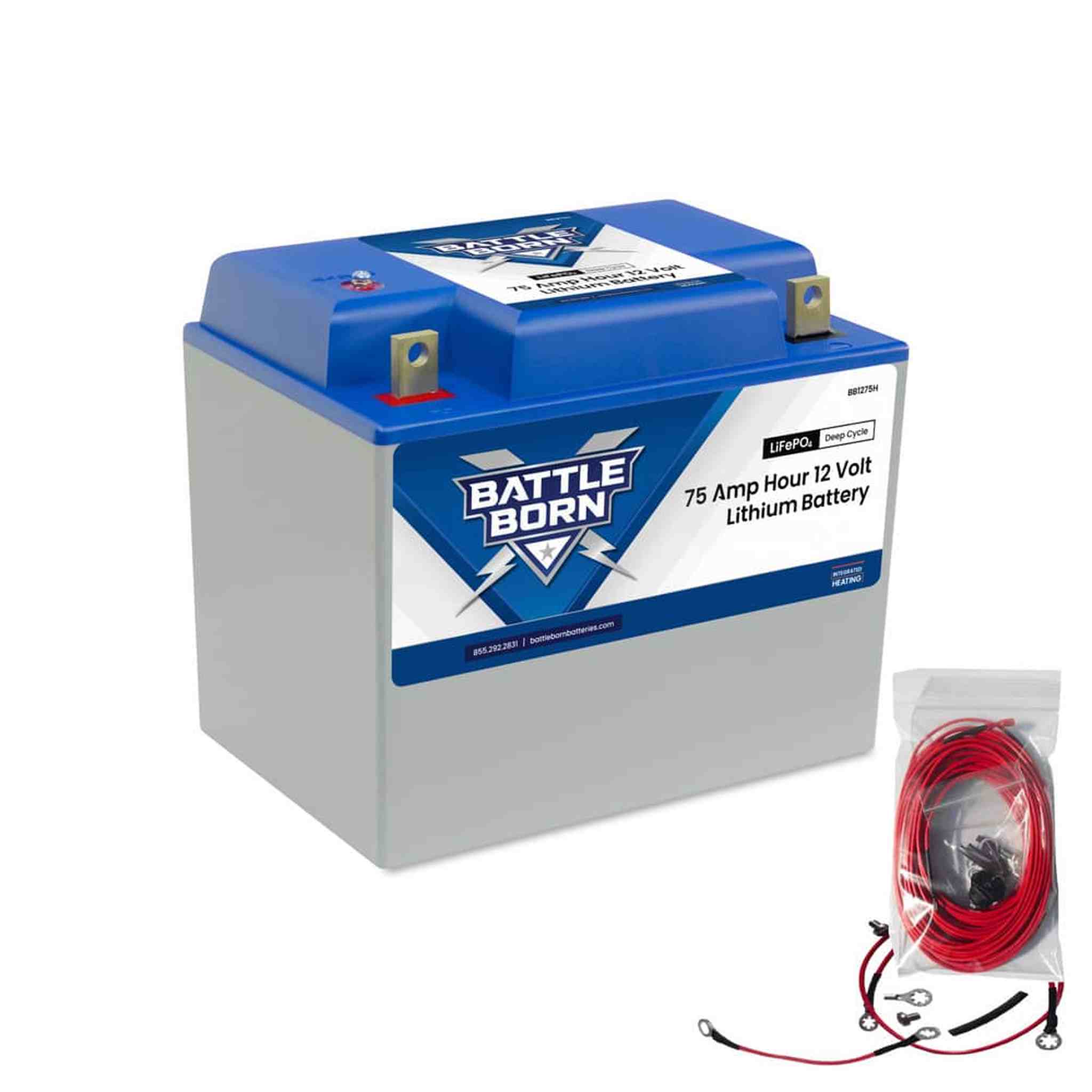 Battle Born Batteries | 75Ah 12V Group 24 LiFePO4 Heated Battery Kit