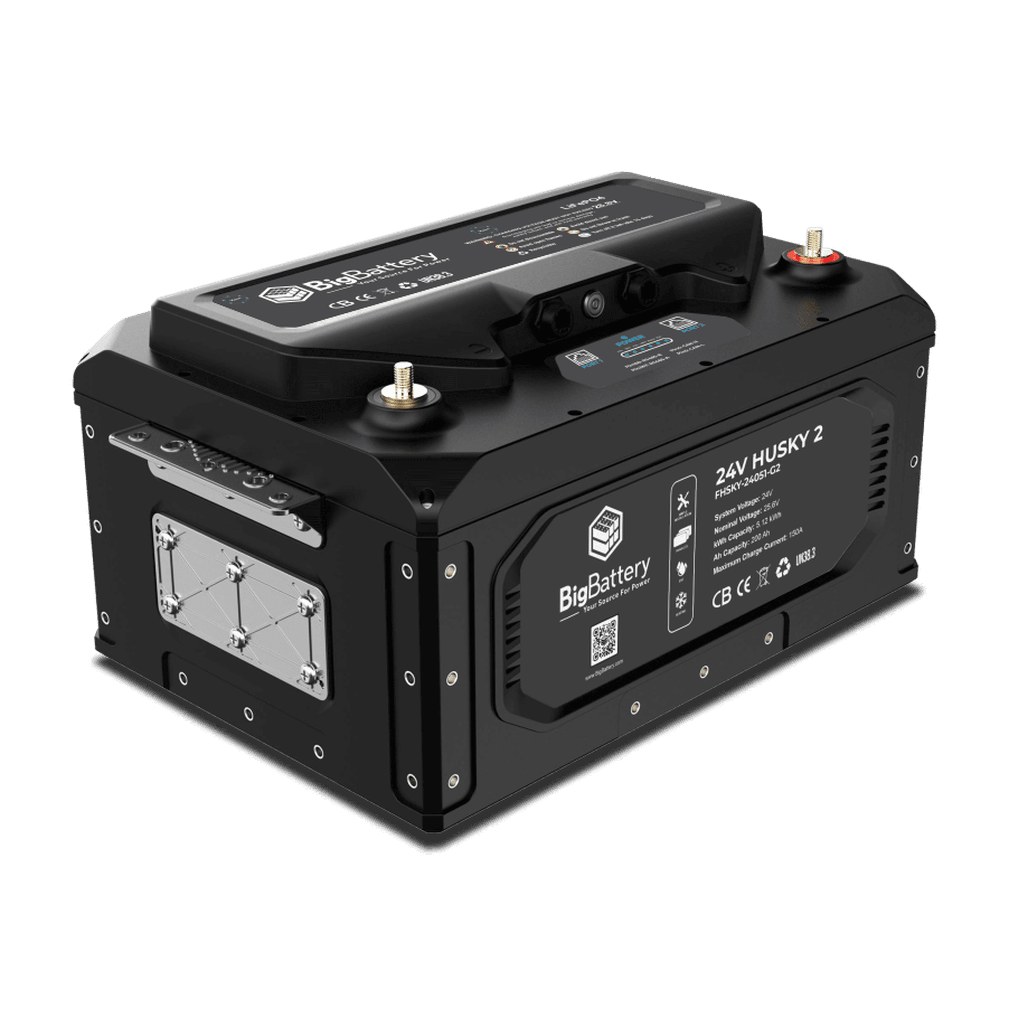 Big Battery | 24V HUSKY 2 INV Lithium Battery 5.12Kwh 200Ah | LiFePO4 | Inverter Comms | RV | Off-Grid | Marine Battery