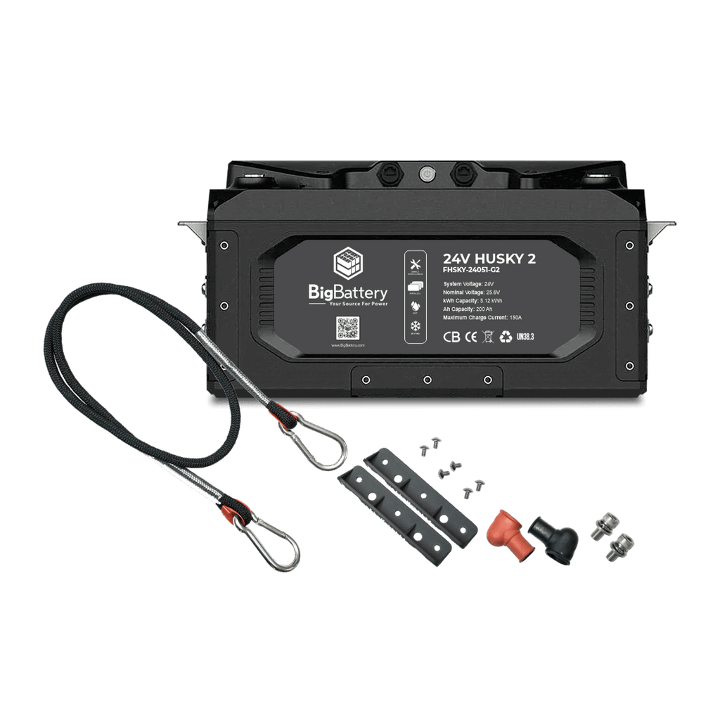 Big Battery | 24V HUSKY 2 INV Lithium Battery 5.12Kwh 200Ah | LiFePO4 | Inverter Comms | RV | Off-Grid | Marine Battery