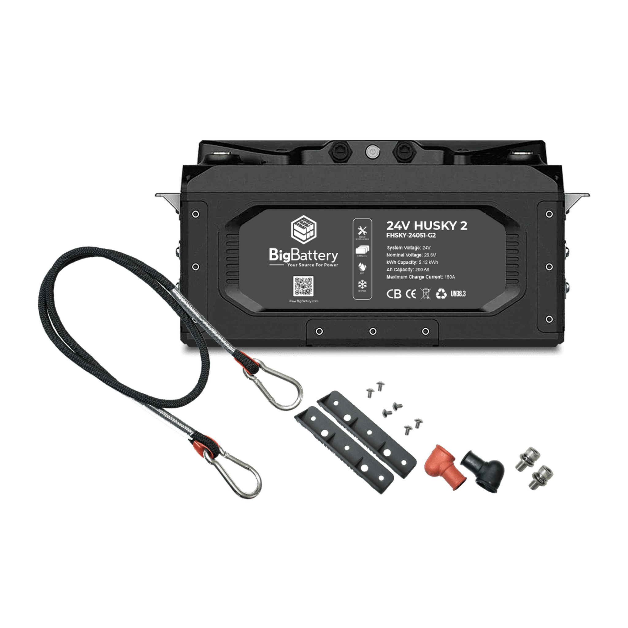 Big Battery | 24V HUSKY 2 INV Lithium Battery 5.12Kwh 200Ah | LiFePO4 | Inverter Comms | RV | Off-Grid | Marine Battery