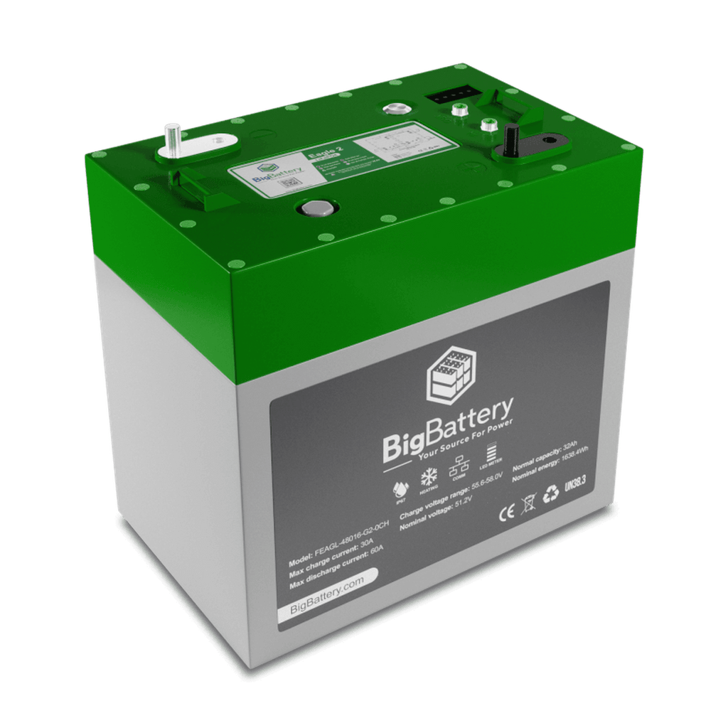 Big Battery | 48V EAGLE 2 – LiFePO4 – 32Ah – 1.63kWh – Golf & Utility Cart Battery