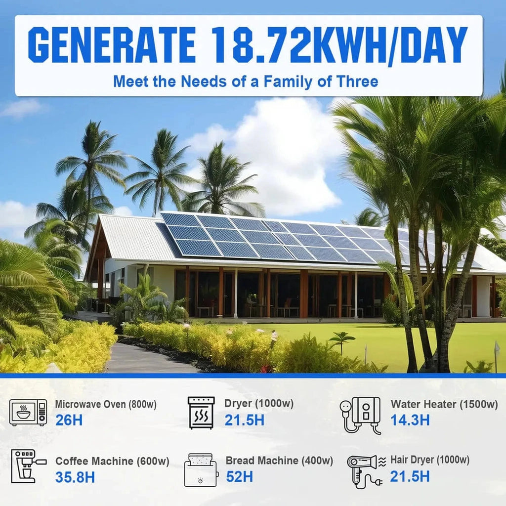 Eco-Worthy | 4800W 48V (24x Bifacial 195W) Complete MPPT Off Grid Solar Kit