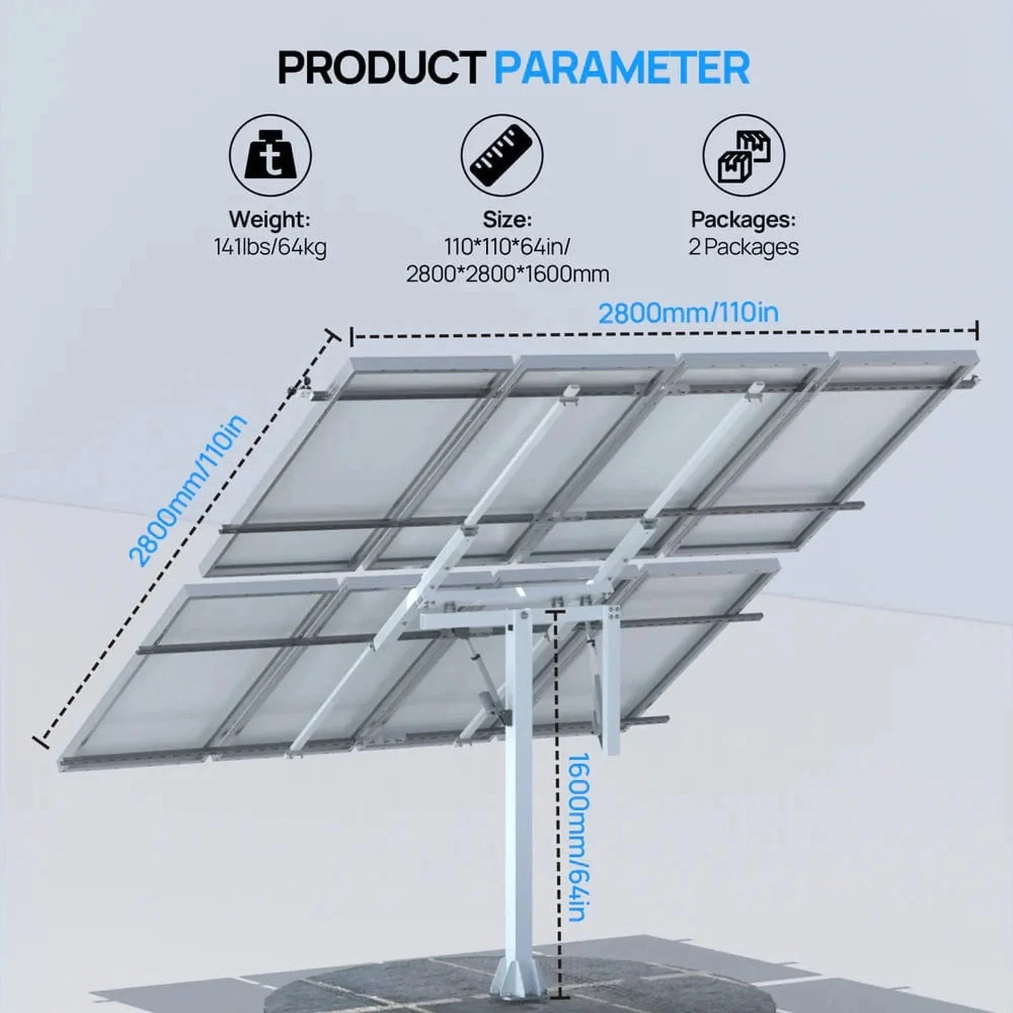 Eco-Worthy | Dual Axis Solar Tracker with Controller – Boosts Power by 40%