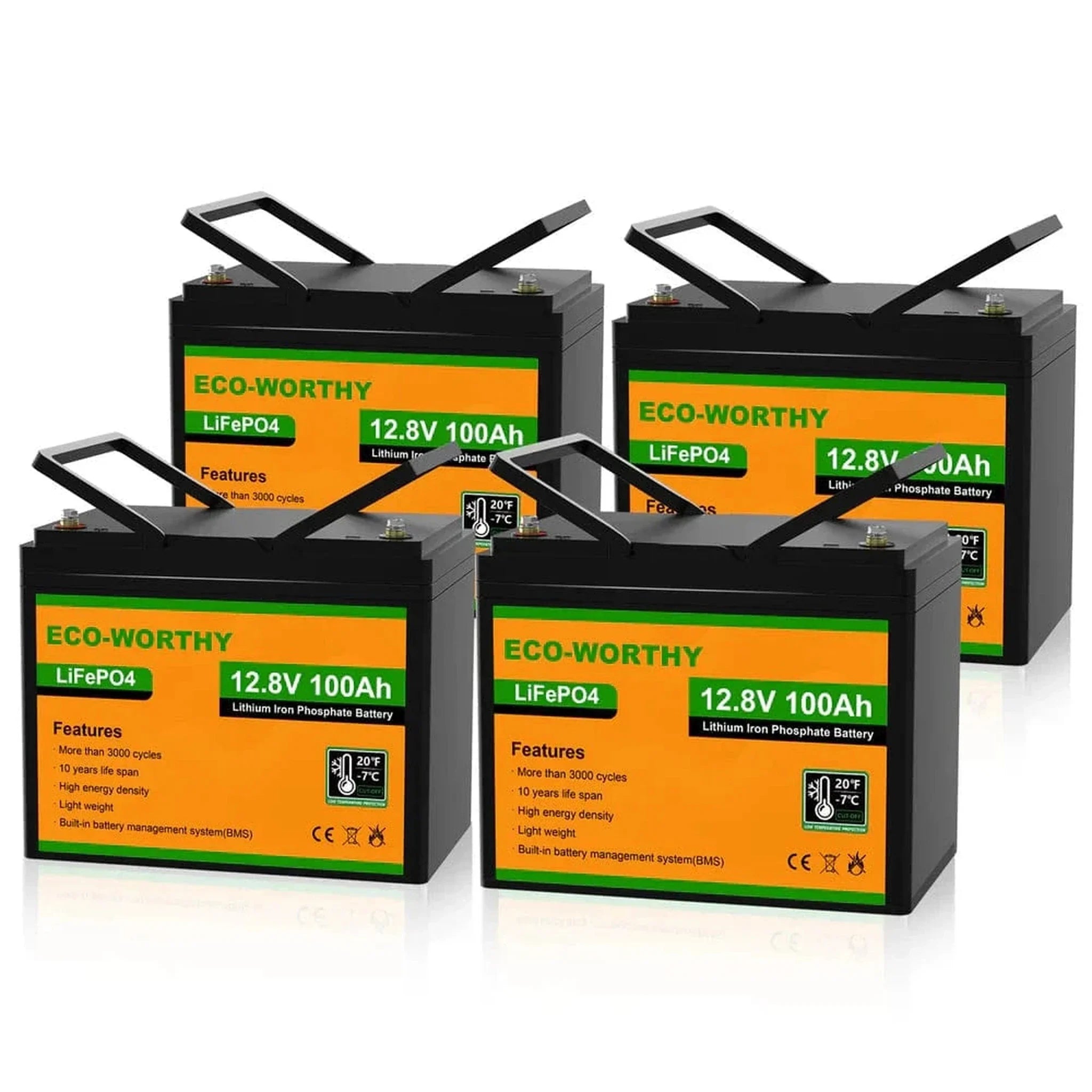 Eco-Worthy | LiFePO4 12V 100Ah Lithium Iron Phosphate Battery With Low Temperature Protection
