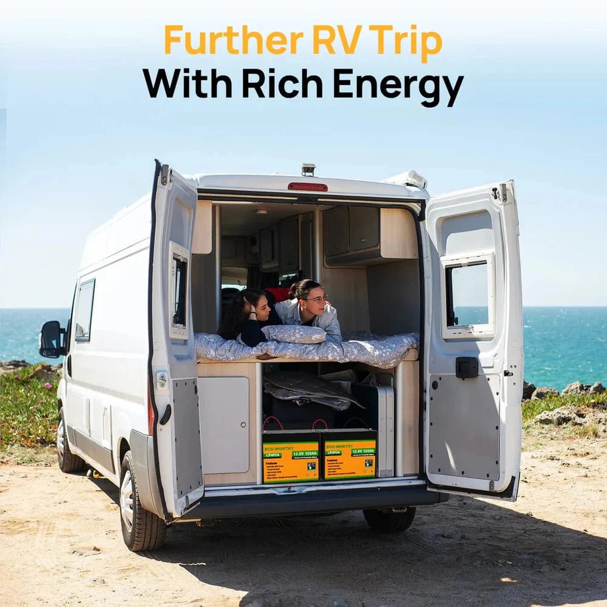 Eco-Worthy | LiFePO4 12V 100Ah Lithium Iron Phosphate Battery With Low Temperature Protection