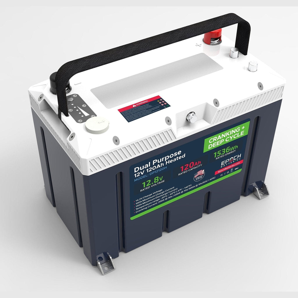 Epoch Batteries | 12V 120Ah - Group 27 - Cranking & Deep Cycle Lithium Battery (Dual Purpose)