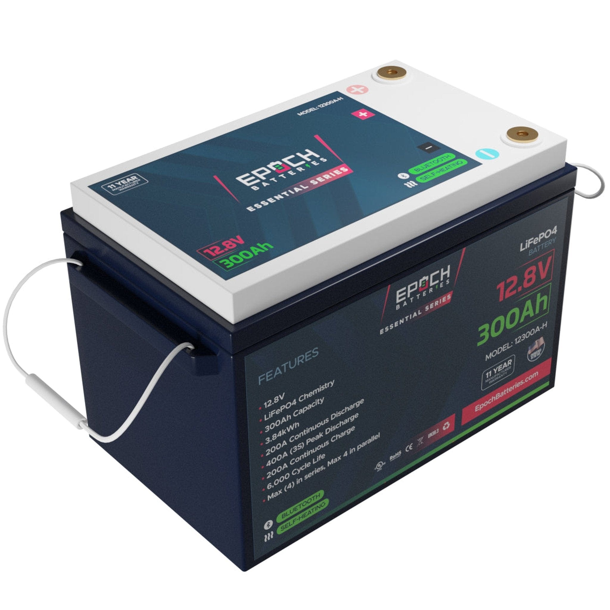 Epoch Batteries | 12V 300Ah | Heated & Bluetooth | LiFePO4 Battery - Epoch Essentials