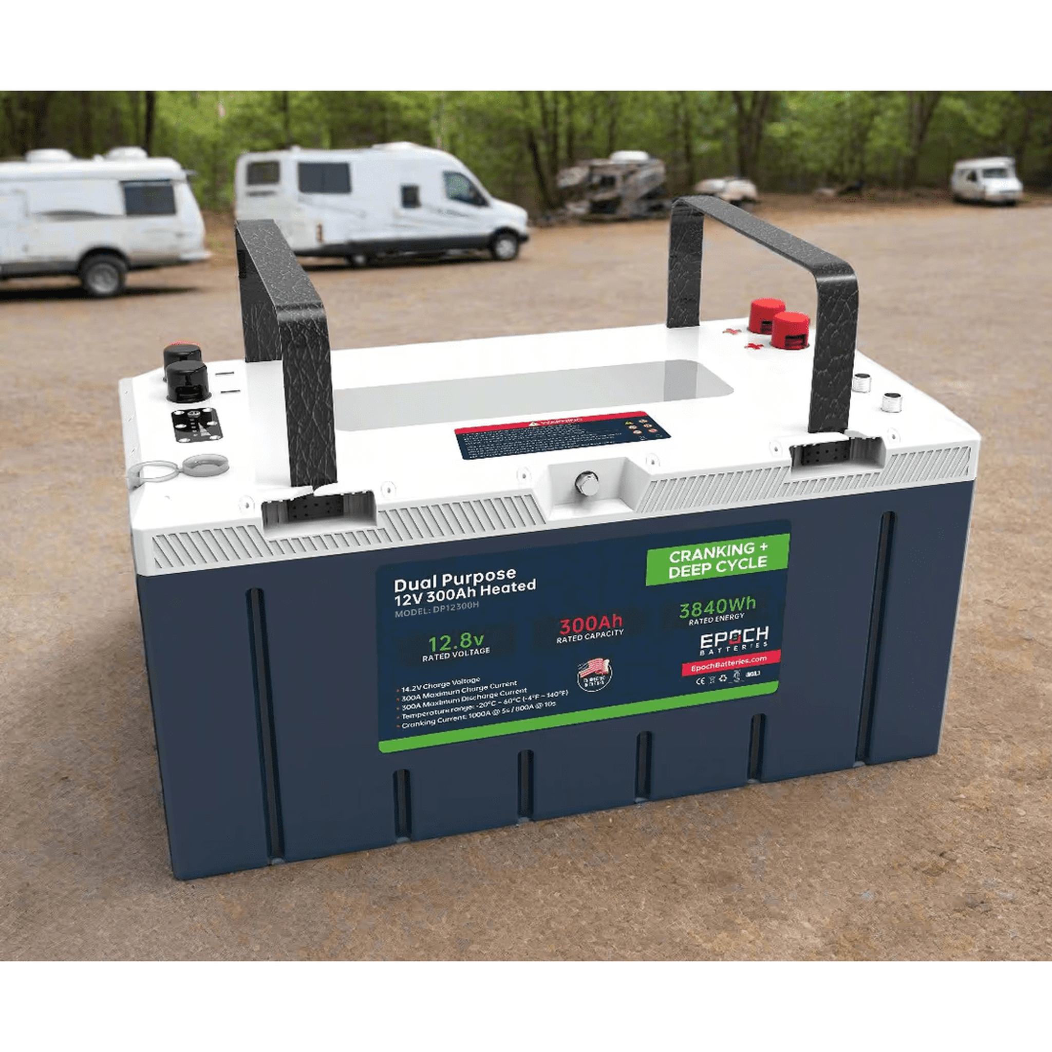 Epoch Batteries | 12V 300Ah - Group 8D - Cranking & Deep Cycle Lithium Battery (Dual Purpose)