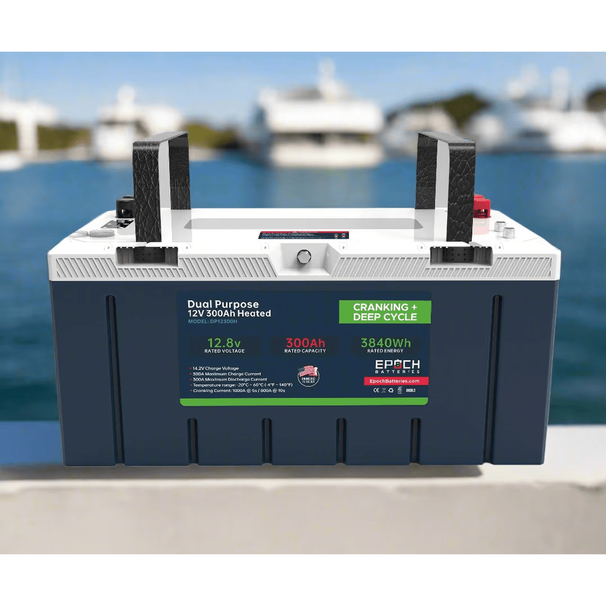 Epoch Batteries | 12V 300Ah - Group 8D - Cranking & Deep Cycle Lithium Battery (Dual Purpose)