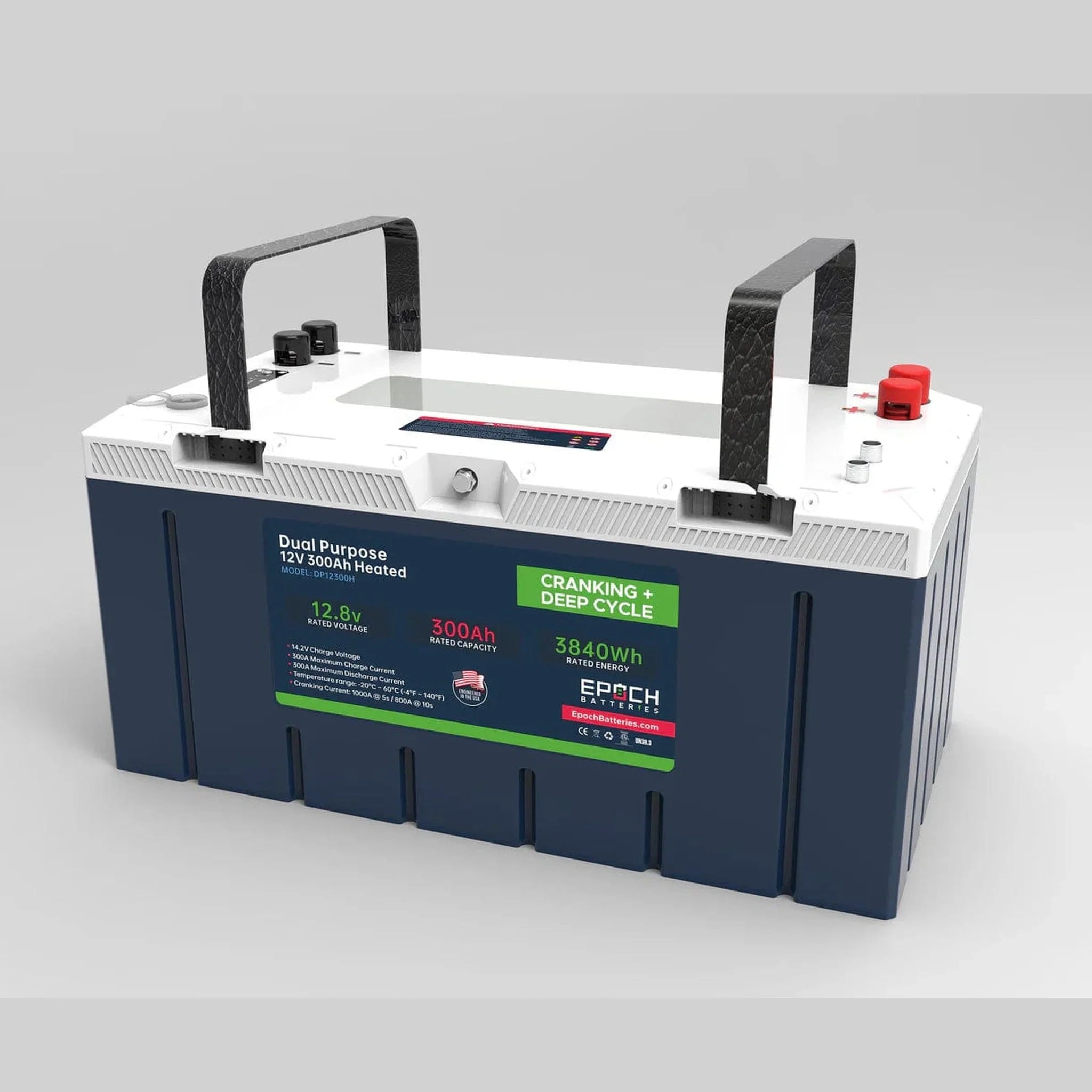 Epoch Batteries | 12V 300Ah - Group 8D - Cranking & Deep Cycle Lithium Battery (Dual Purpose)