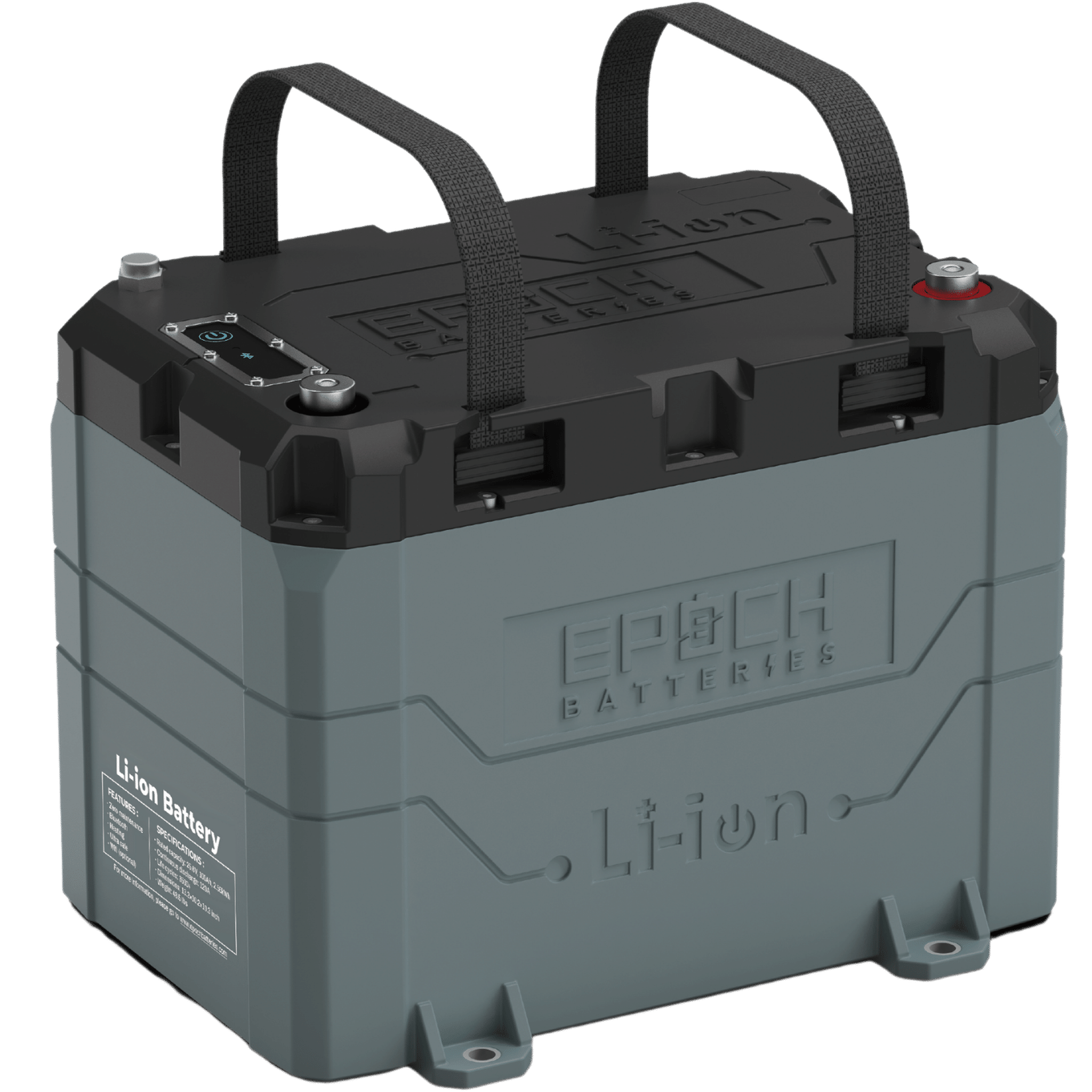 Epoch Batteries | 24V 100Ah LiFePO4 Lithium Battery Bluetooth, Heating, Waterproof