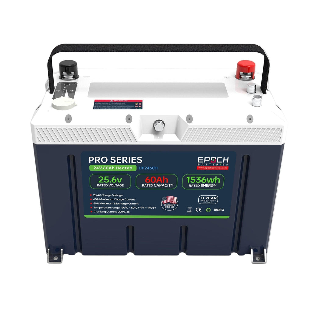Epoch Batteries | 24V 60Ah Pro Series LiFePO4 Battery Heated, Bluetooth, Victron Comms
