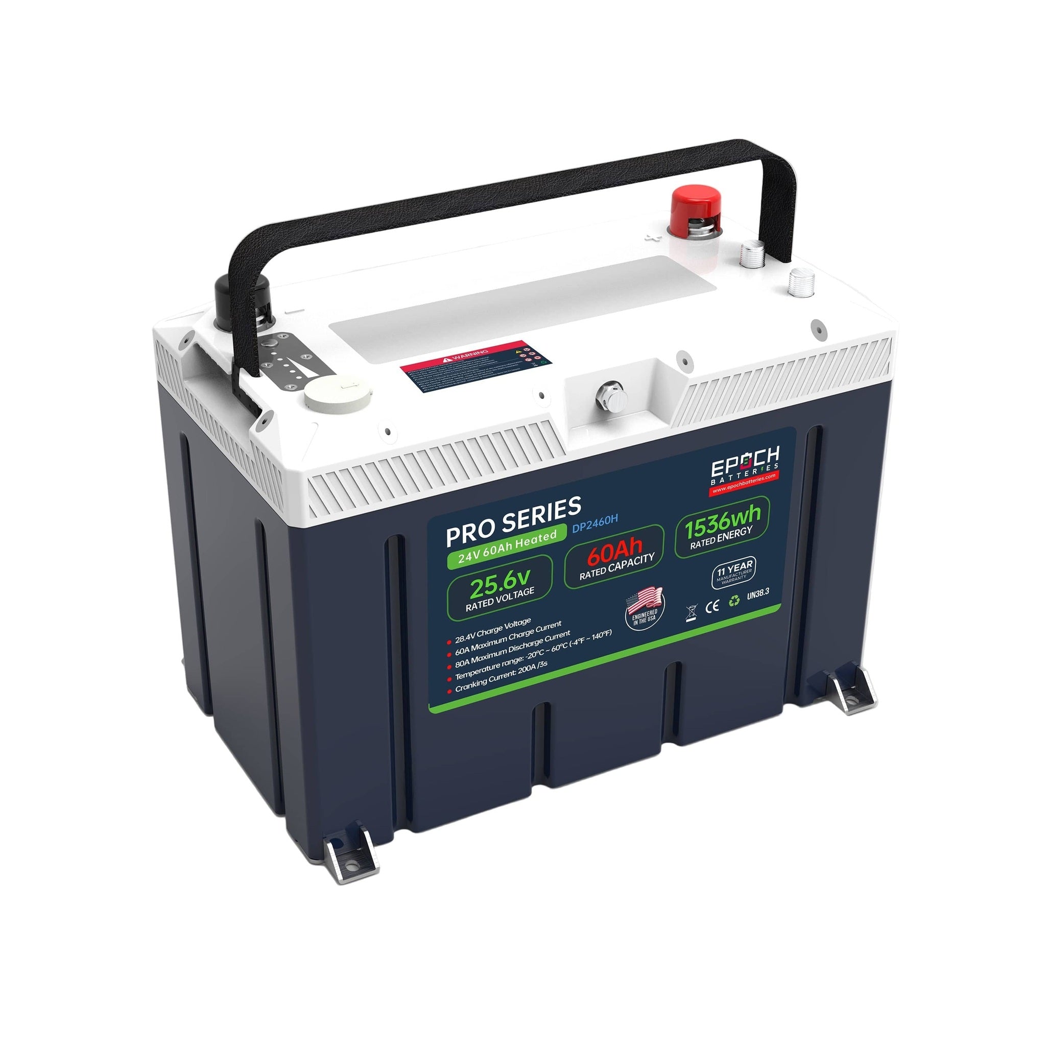 Epoch Batteries | 24V 60Ah Pro Series LiFePO4 Battery Heated, Bluetooth, Victron Comms