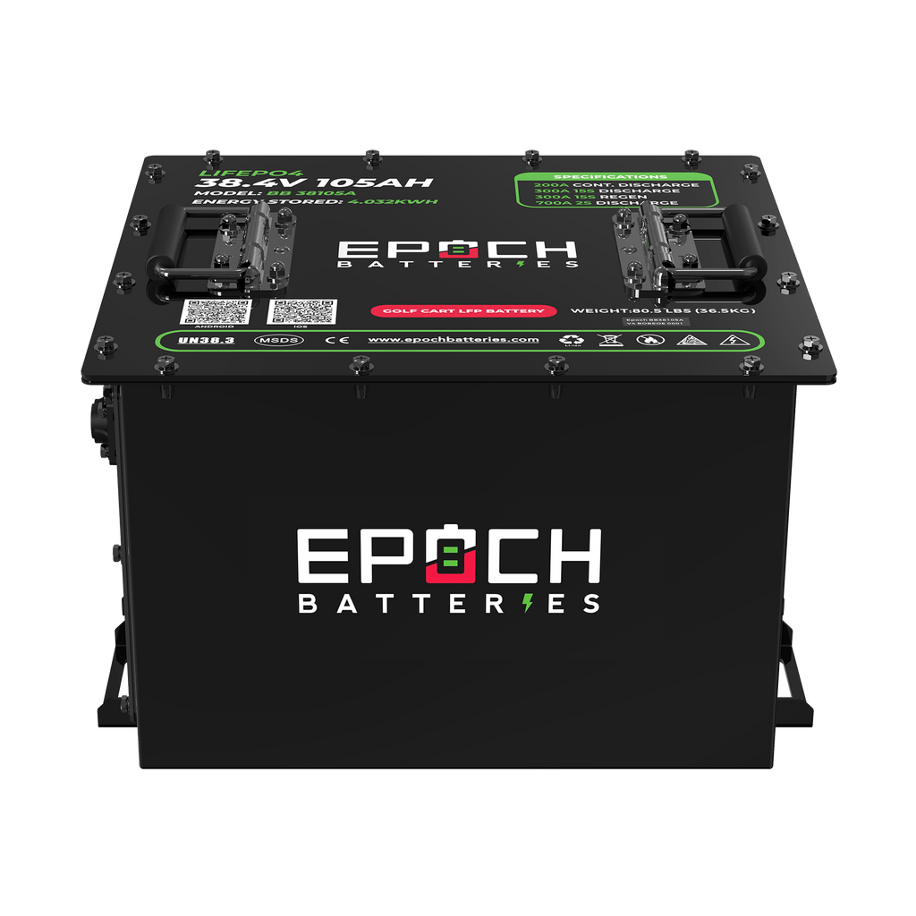 Epoch Batteries | 36V 105Ah LiMax Series LiFePO4 Golf Cart Battery Complete Kit