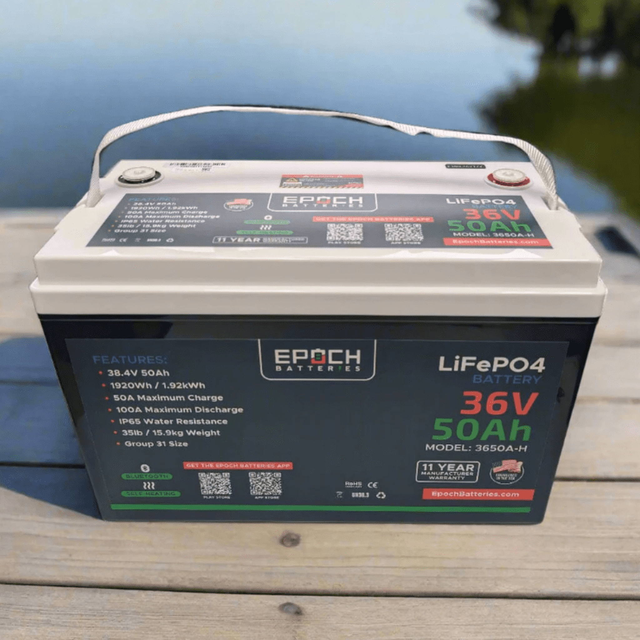 Epoch Batteries | 36V 50Ah - Group 31 - Bluetooth Heating IP54 Waterproof