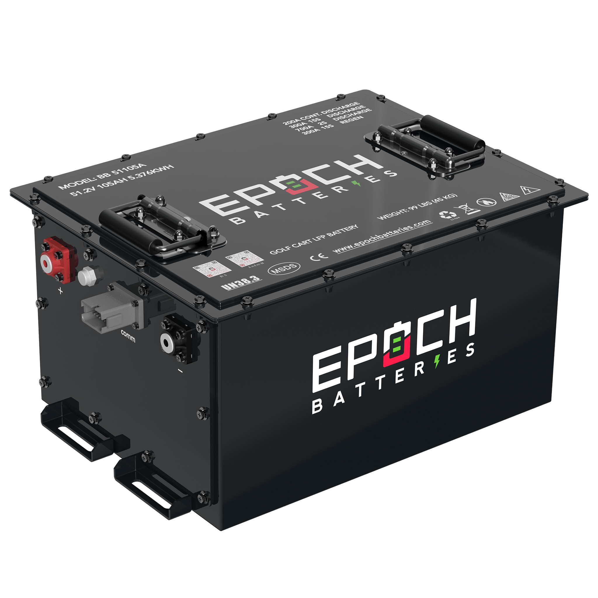 Epoch Batteries | 48V 105Ah Lithium (LiFePO4) Golf Cart Battery - Complete Kit