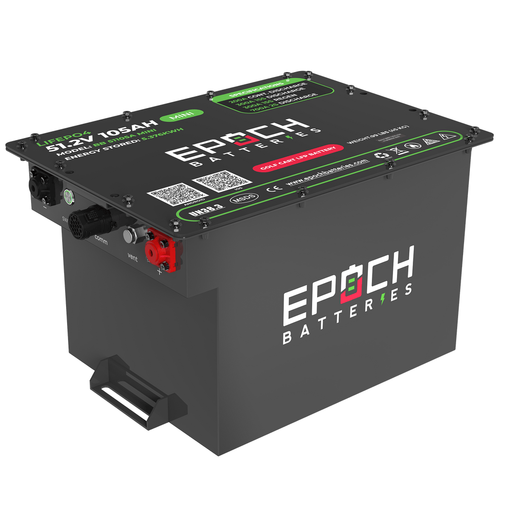 Epoch Batteries | 48V 105Ah MINI LiMax Series LiFePO4 Golf Cart Battery Complete Kit