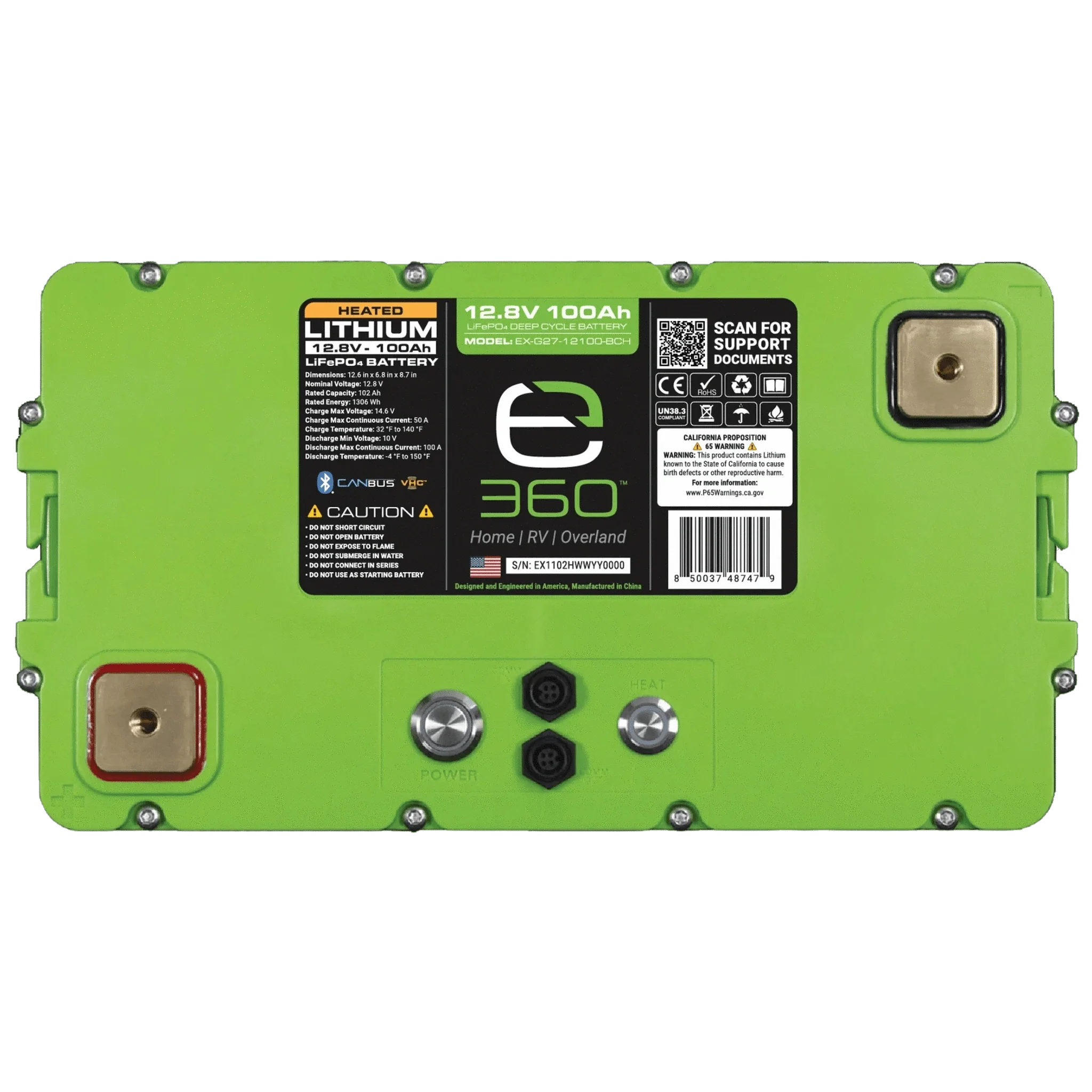 Expion360 |  12V 100Ah Group 27 SmartTalk™ & VHC™ Lithium Battery
