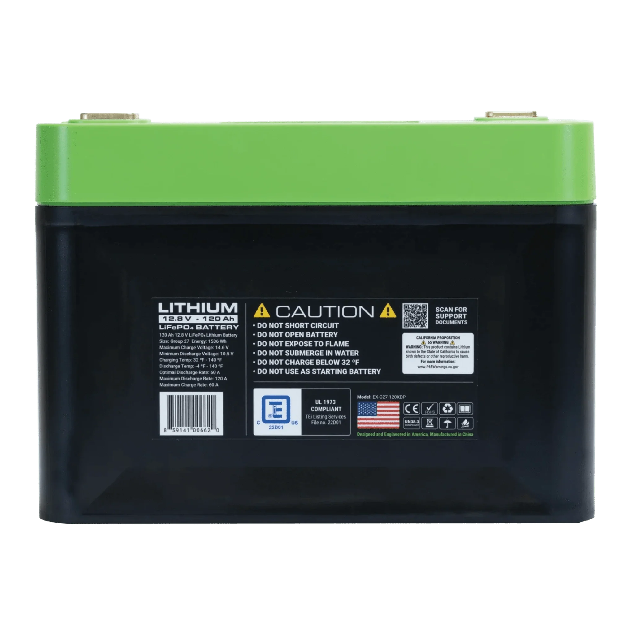 Expion360 | 12V 120Ah Group 27 Lithium Battery