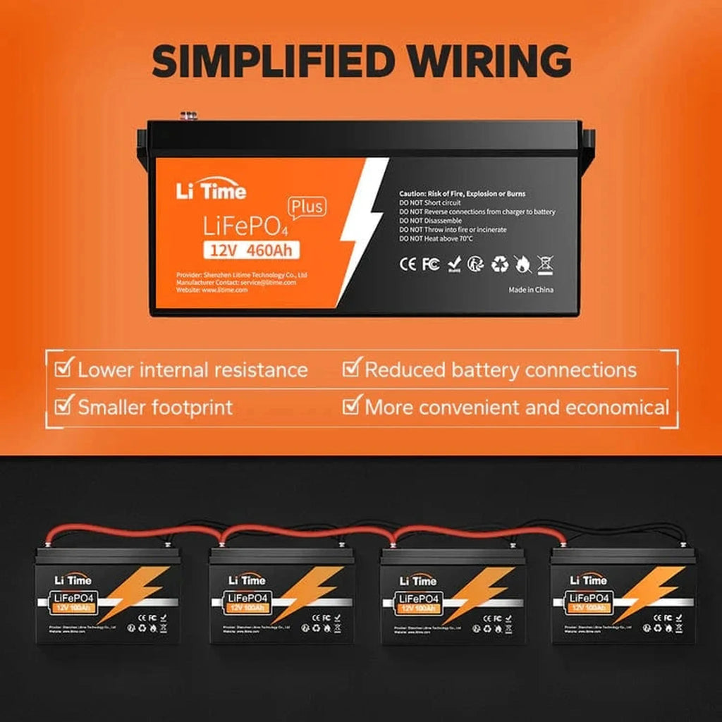 LiTime | 12V 460Ah LiFePO4 Lithium Group 8D Battery | Large Lithium Battery